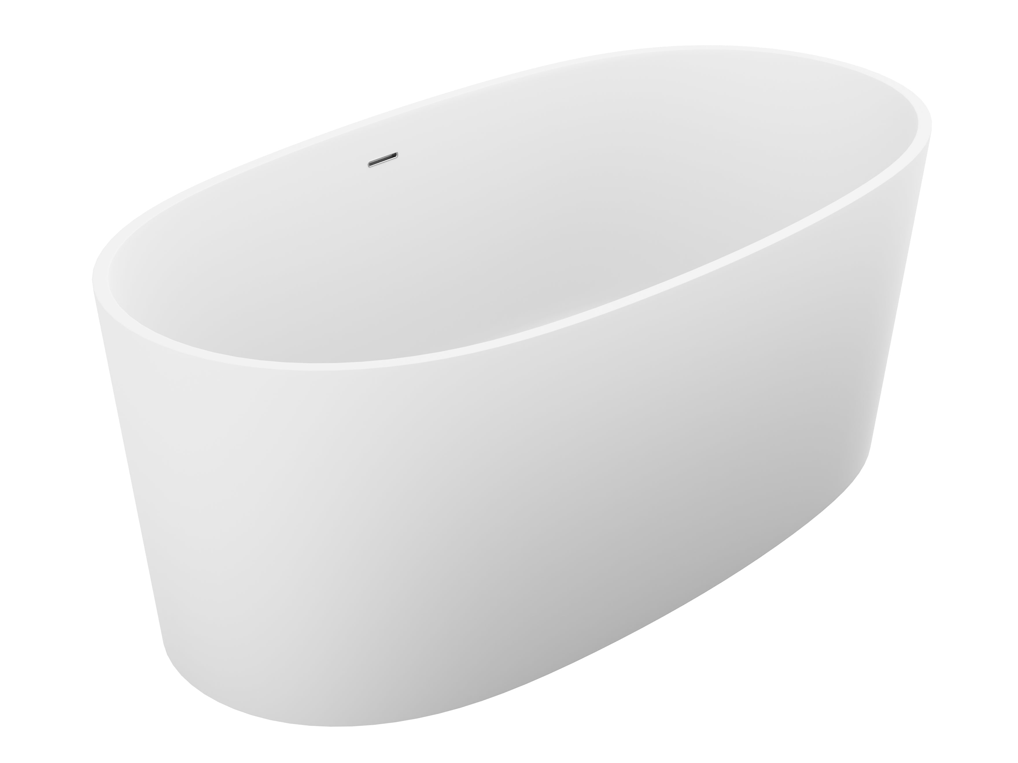 ANZZI  Roccia 5.1 ft. Solid Surface Center Drain Freestanding Bathtub ANZZI