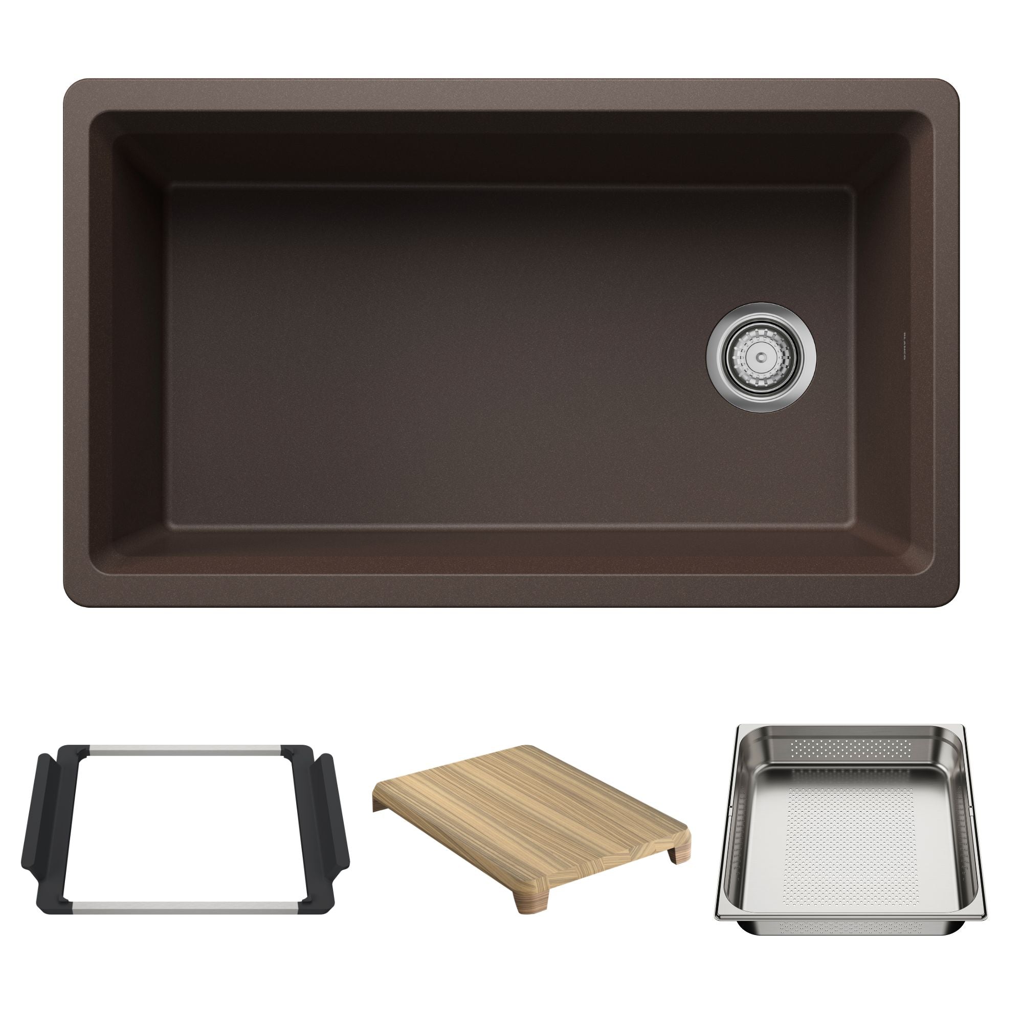 Blanco Inteos SILGRANIT 33" Single Bowl Reversible Undermount Workstation Kitchen Sink BLANCO