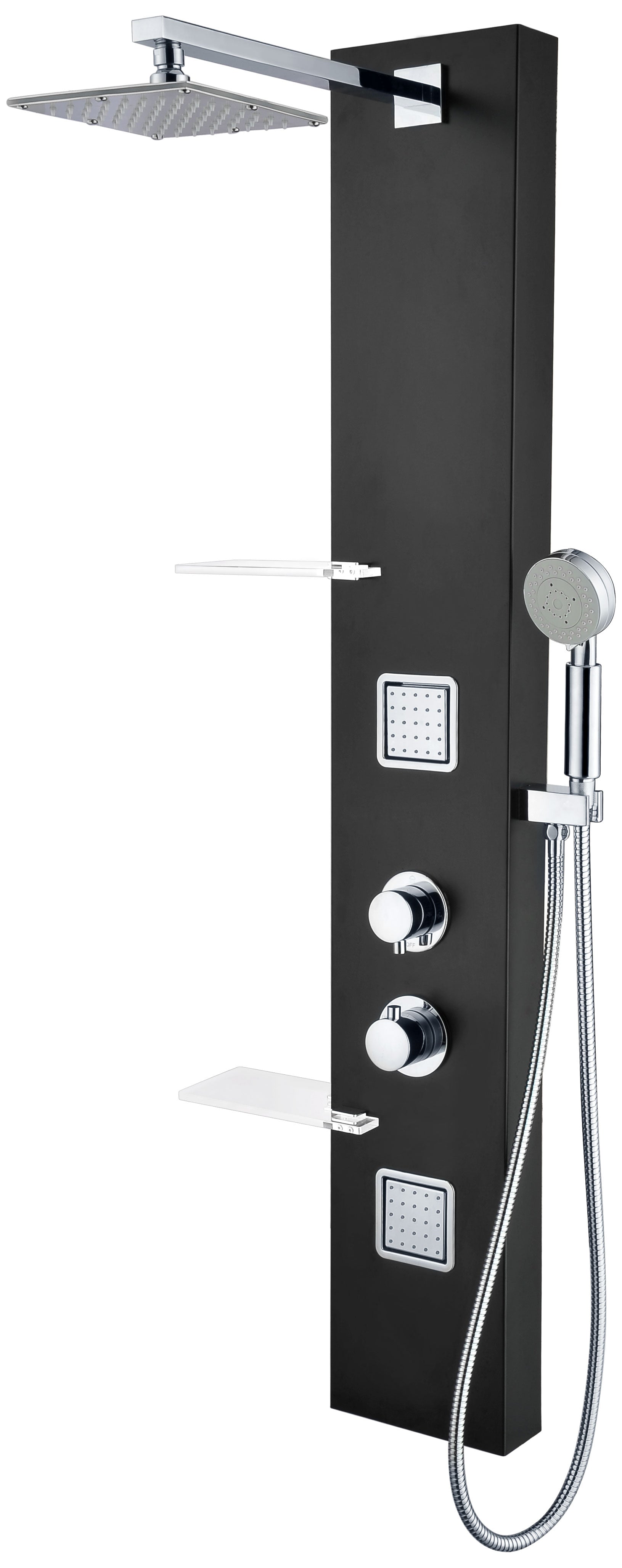 ANZZI  Ronin 52 in. 2-Jetted Full Body Shower Panel with Heavy Rain Shower and Spray Wand ANZZI