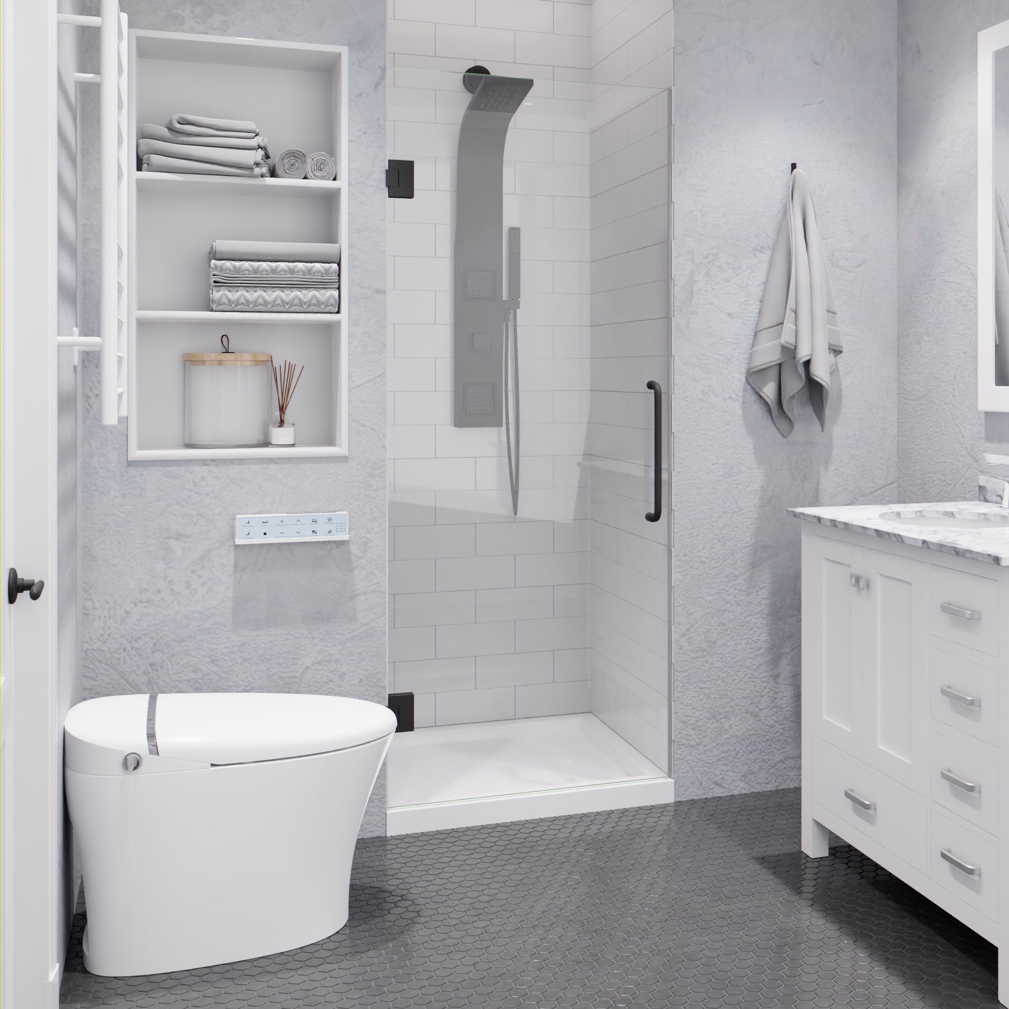 ANZZI  Passion Series 30 in. by 72 in. Frameless Hinged Shower Door with Handle ANZZI
