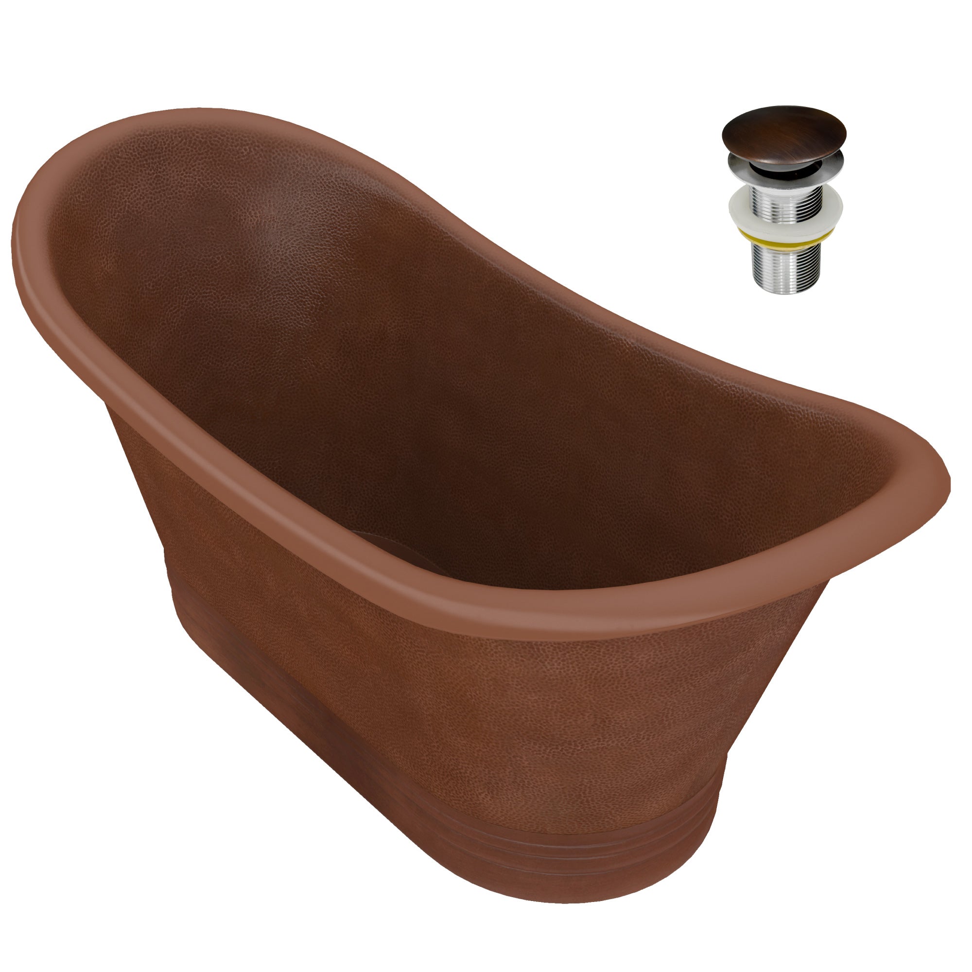 ANZZI  Nero 70 in. Handmade Copper Double Slipper Flatbottom Non-Whirlpool Bathtub ANZZI