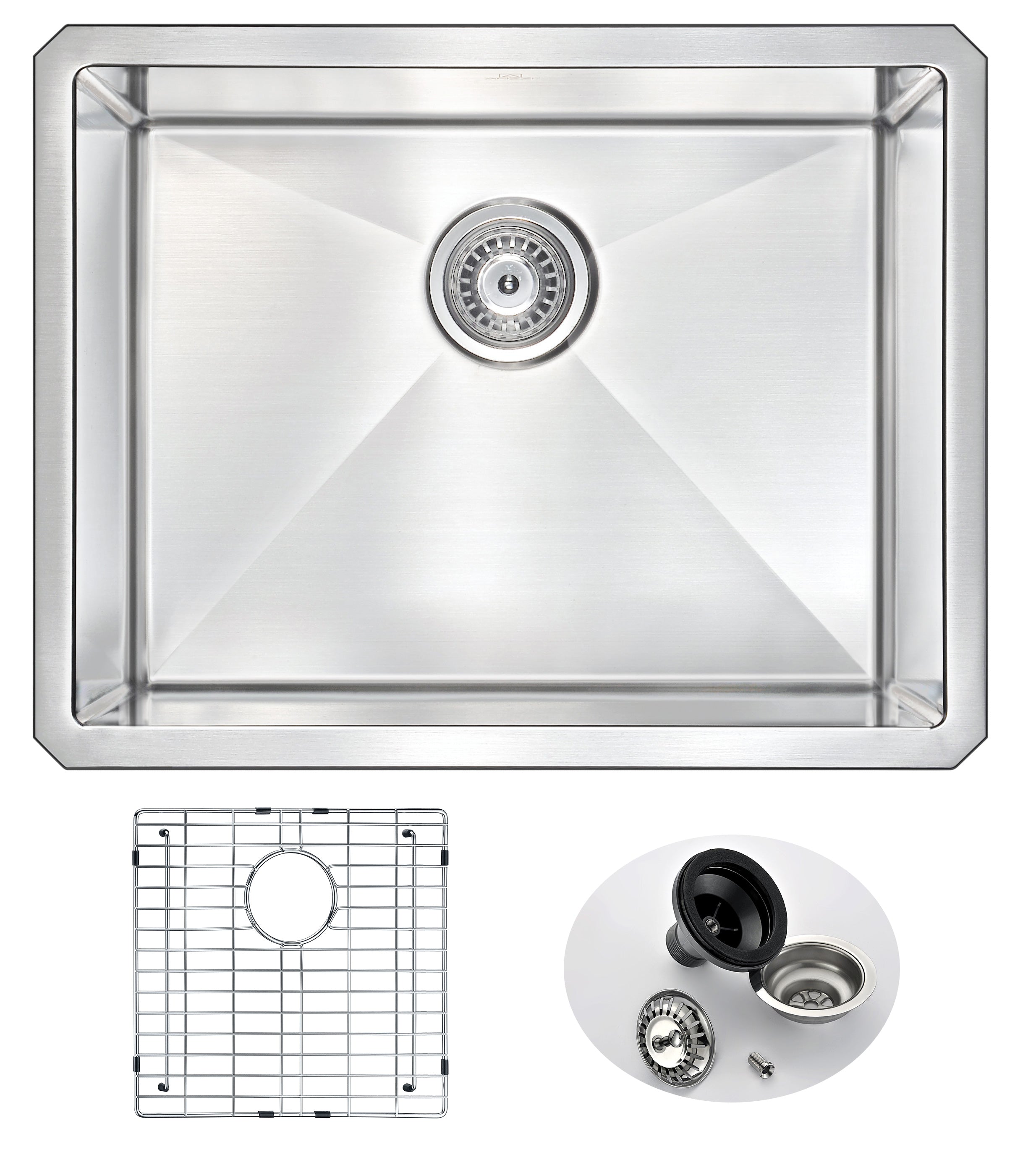 ANZZI  Vanguard Undermount Stainless Steel 23 in. 0-Hole Single Bowl Kitchen Sink ANZZI