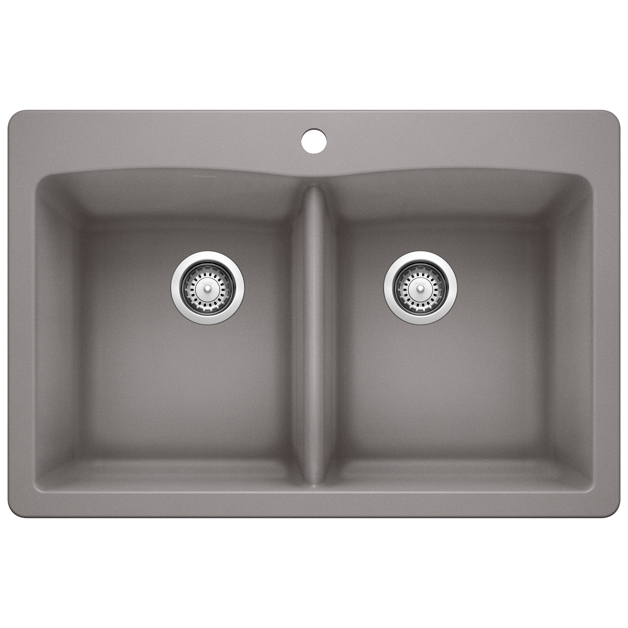 Blanco Diamond SILGRANIT 33" 50/50 Double Bowl Dual Mount Kitchen Sink Blanco