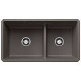 Blanco Precis SILGRANIT 33" 60/40 Reversible Double Bowl Undermount Kitchen Sink with Low Divide Blanco