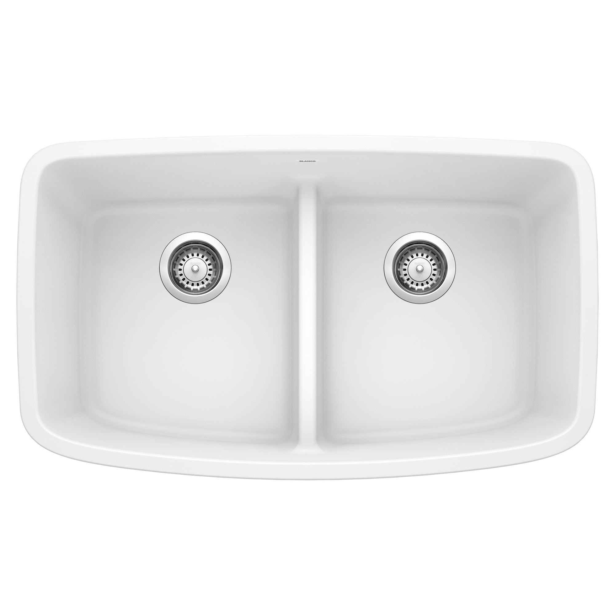 Blanco Valea SILGRANIT 32" 50/50 Double Bowl Undermount Kitchen Sink with Low Divide Blanco
