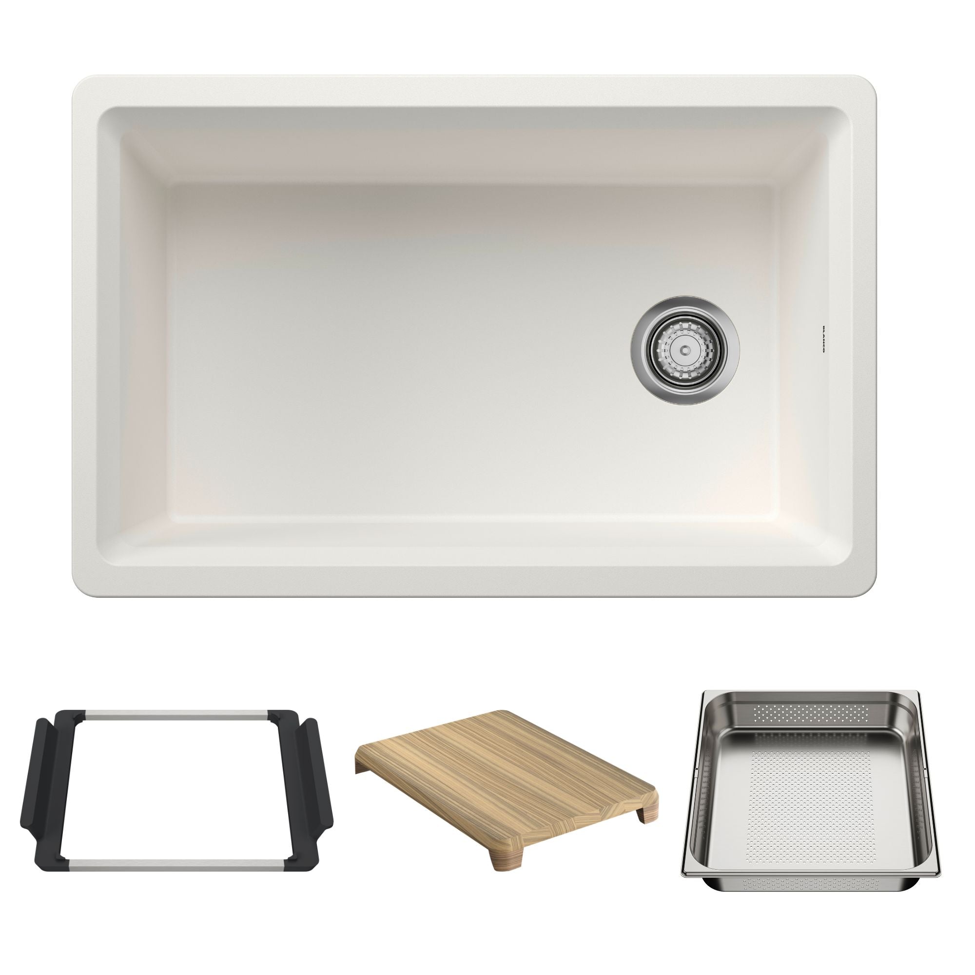 Blanco Inteos SILGRANIT 30" Single Bowl Reversible Undermount Workstation Kitchen Sink BLANCO