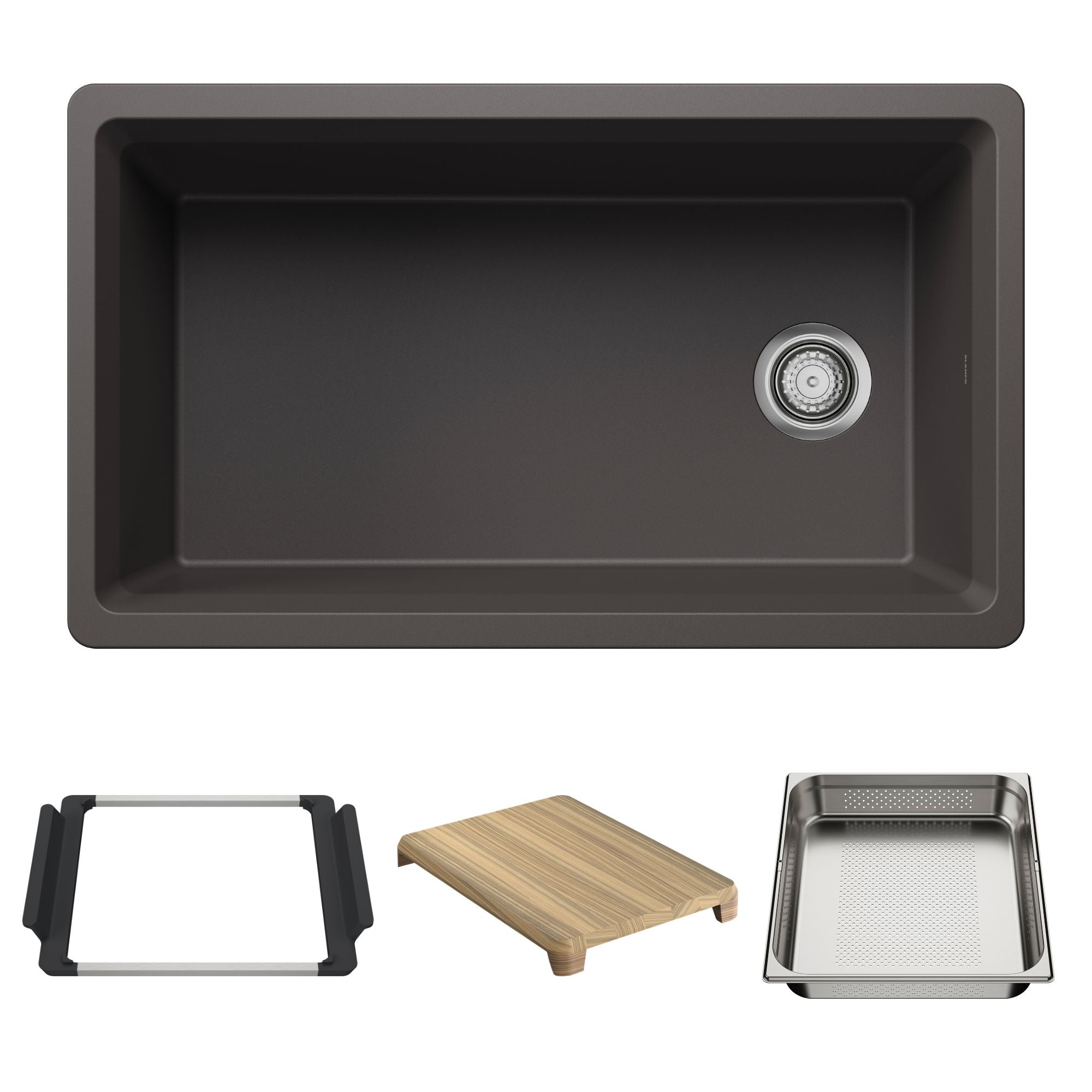 Blanco Inteos SILGRANIT 33" Single Bowl Reversible Undermount Workstation Kitchen Sink BLANCO