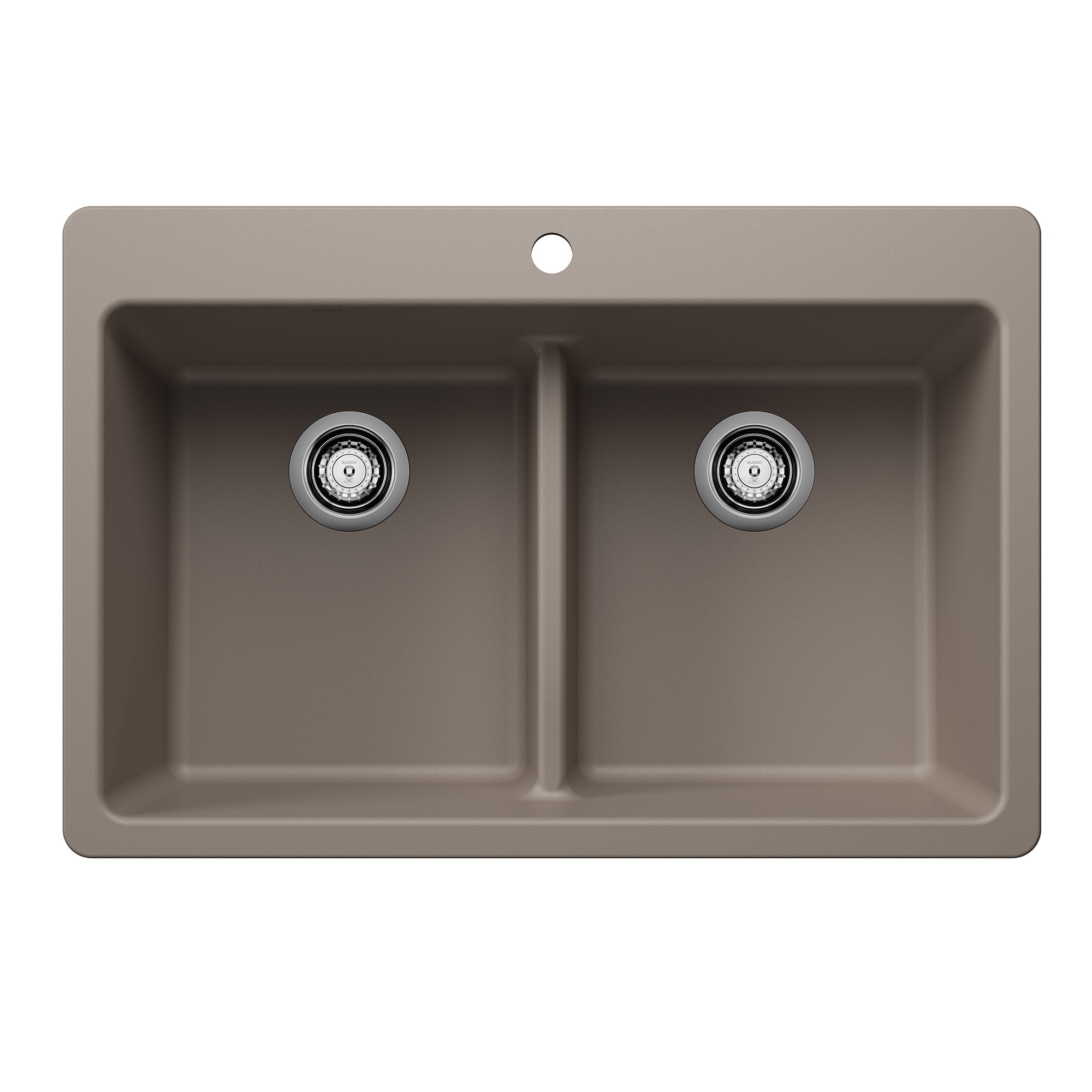 Blanco Liven SILGRANIT 33" 50/50 Double Bowl Dual Mount Kitchen Sink with Low Divide BLANCO