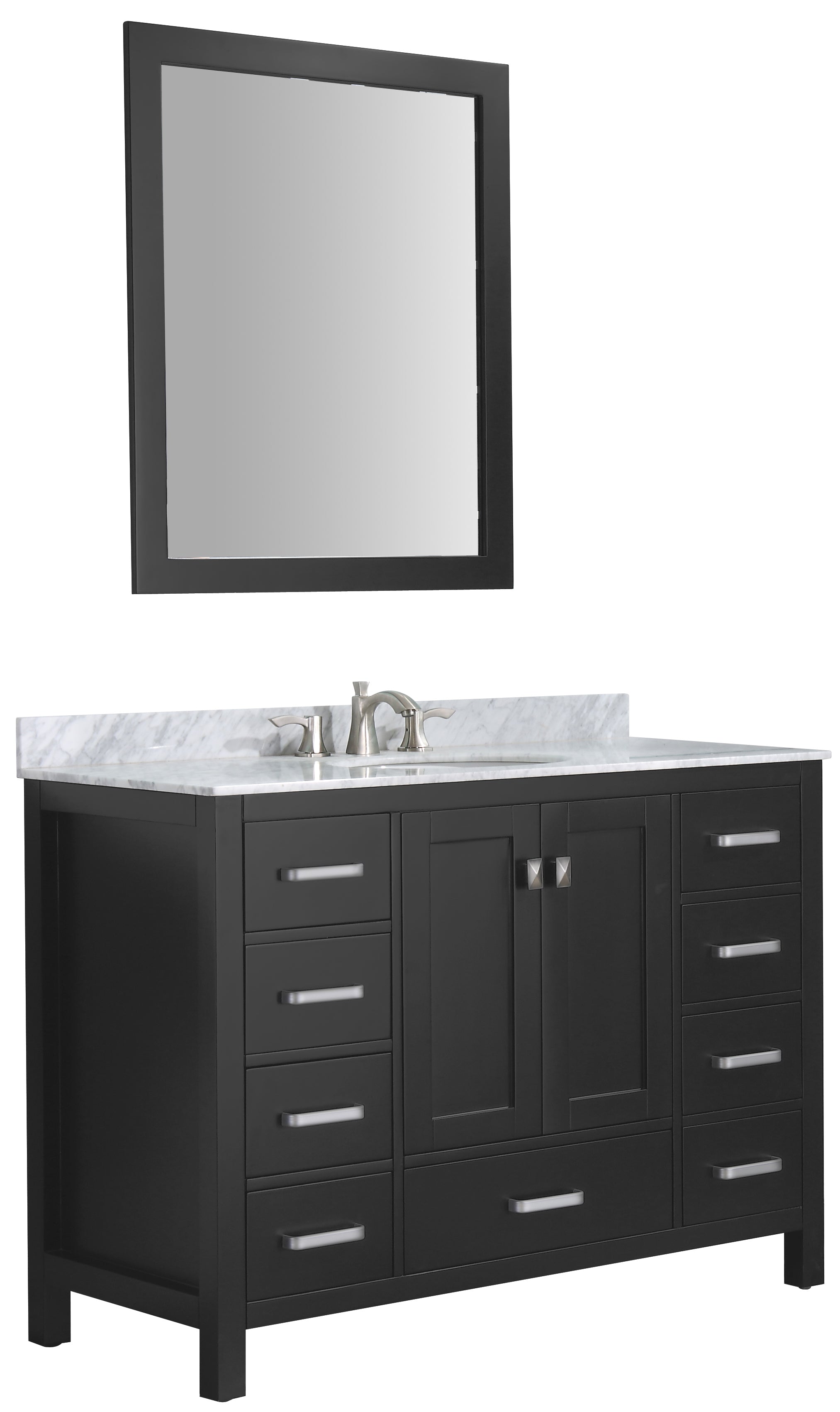 ANZZI  Chateau 48 in. W x 22 in. D Bathroom Bath Vanity Set with Carrara Marble Top with White Sink ANZZI