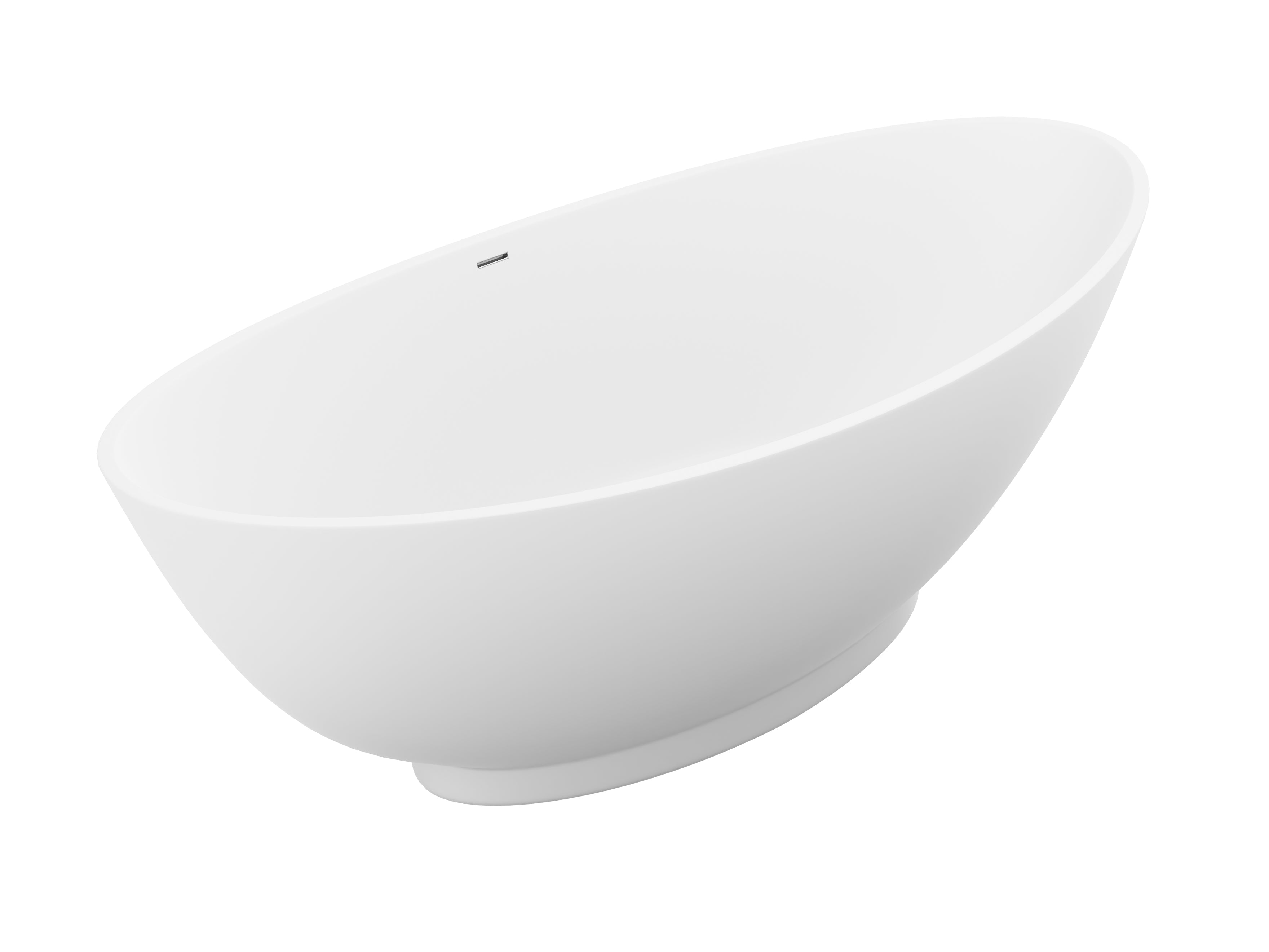 ANZZI Ala 6.2 ft. Solid Surface Center Drain Freestanding Bathtub ANZZI