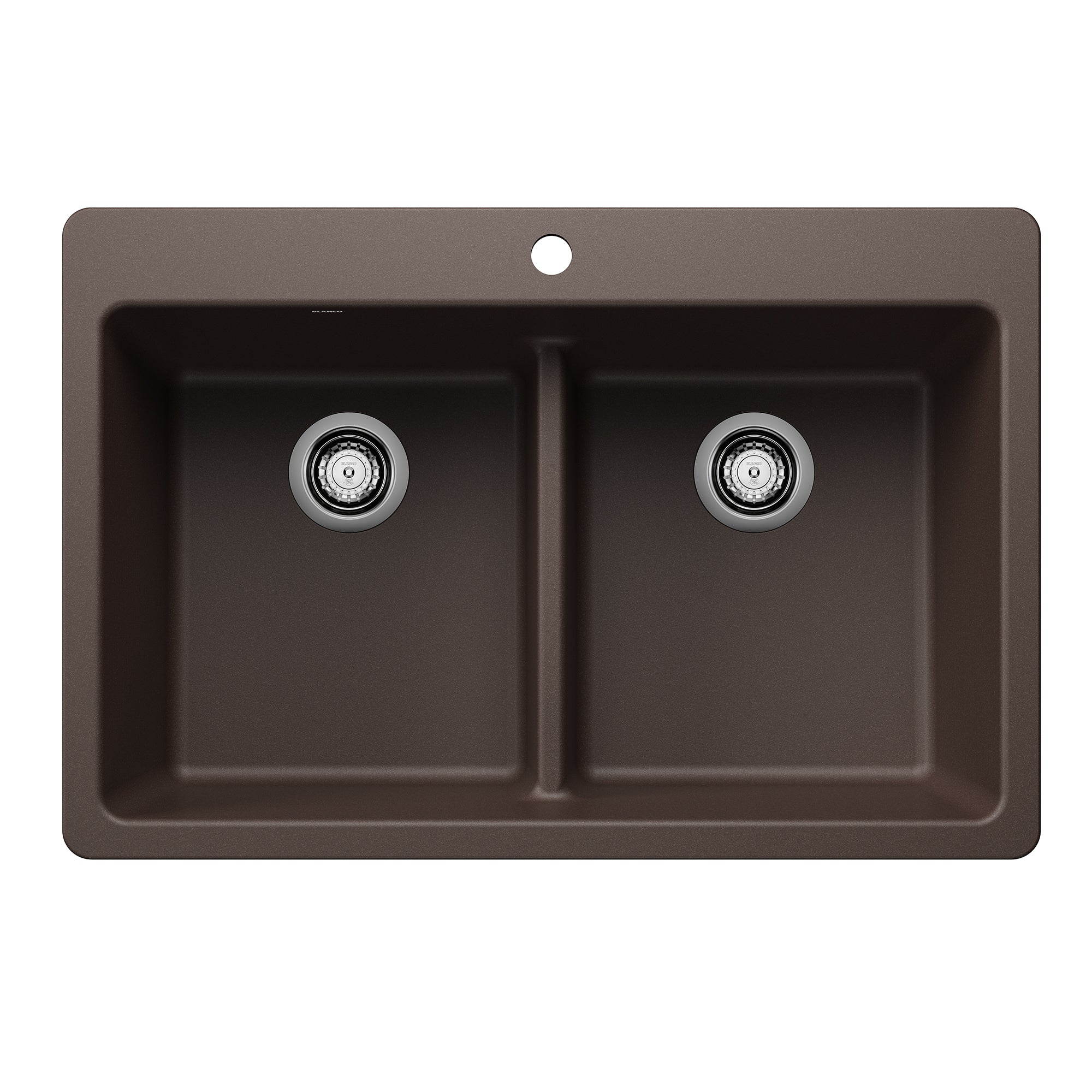 Blanco Liven SILGRANIT 33" 50/50 Double Bowl Dual Mount Kitchen Sink with Low Divide Blanco