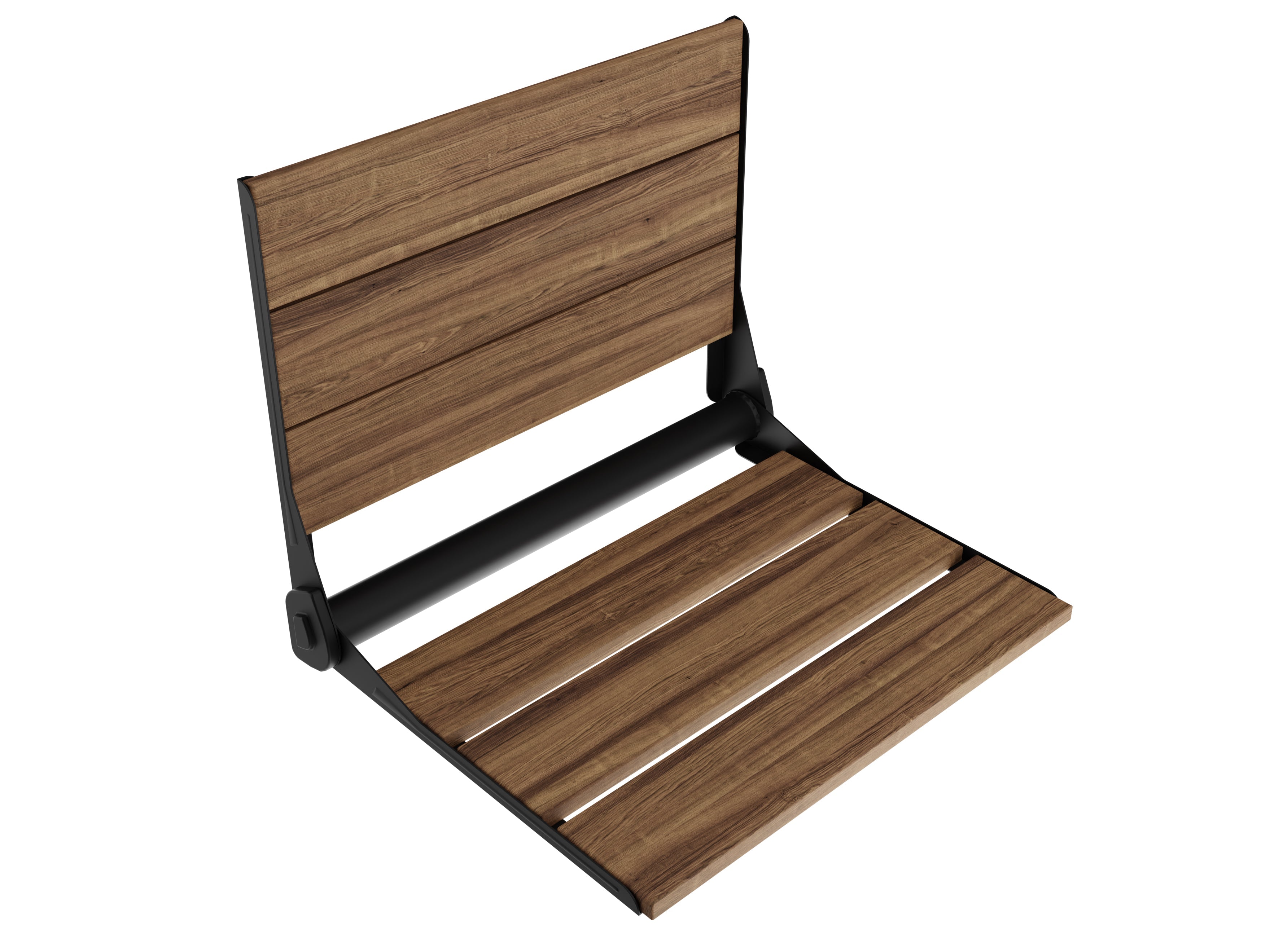 ANZZI  Saxon 17 in. Teak Wall Mounted Folding Shower Seat ANZZI