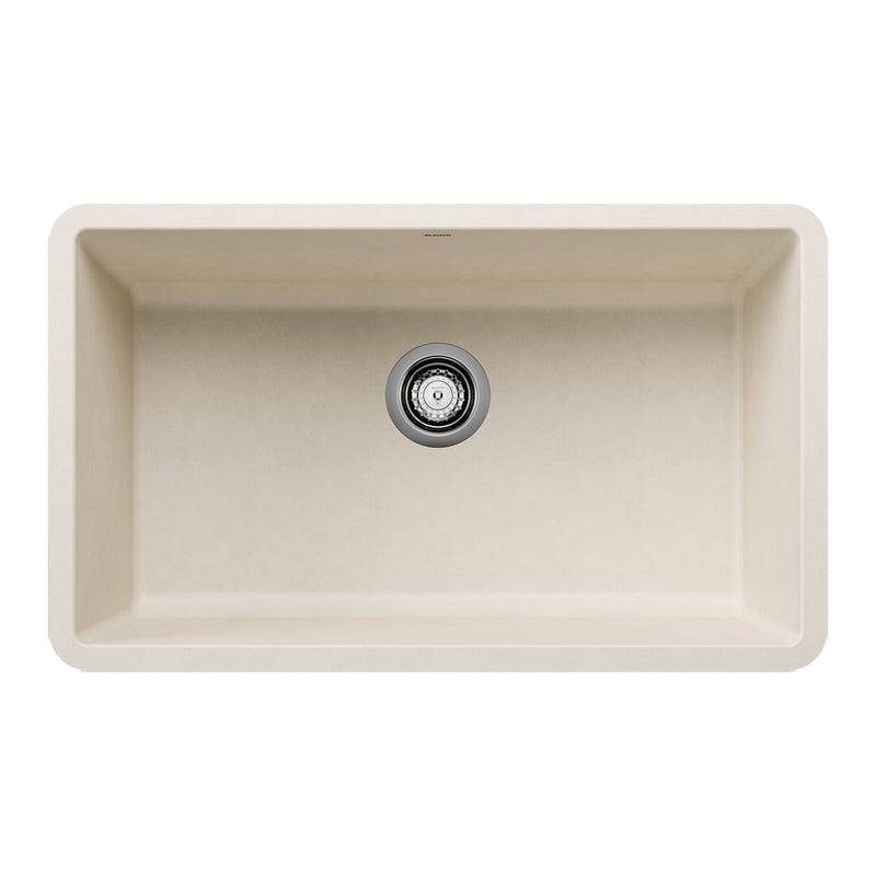 Blanco Precis SILGRANIT 30" Single Bowl Undermount Kitchen Sink Blanco