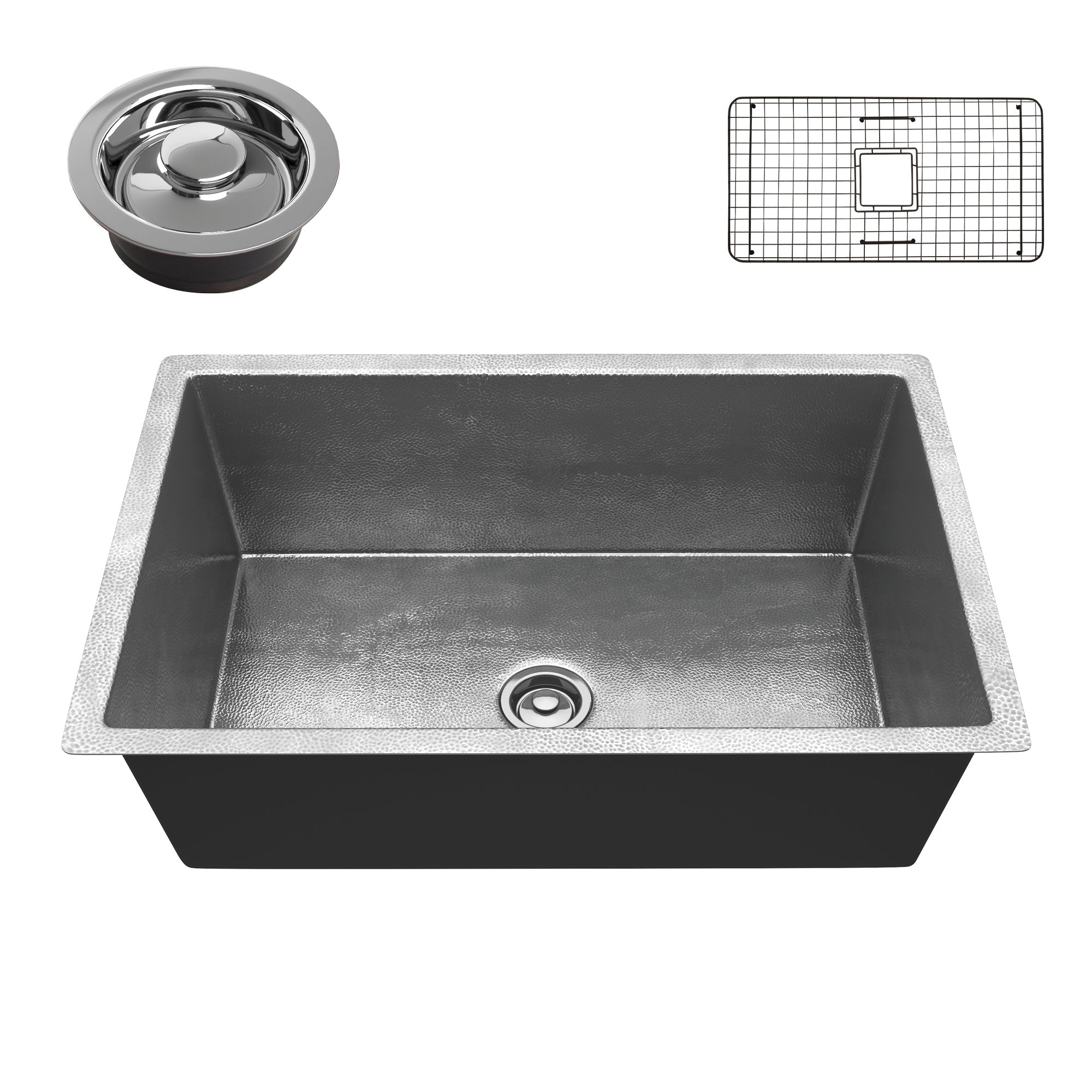 ANZZI  Tereus Drop-in Handmade Copper 30 in. 0-Hole Single Bowl Kitchen Sink ANZZI