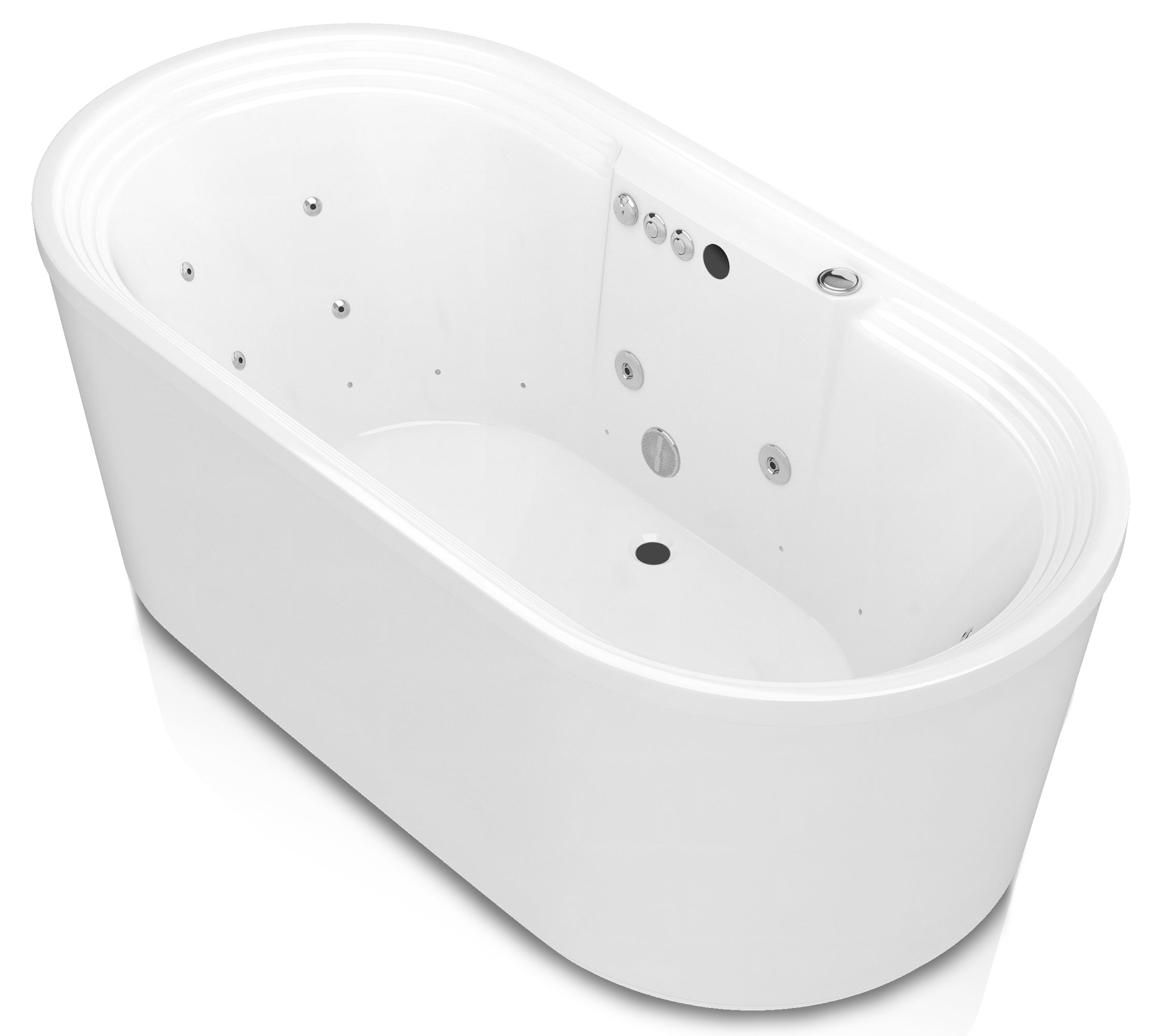 ANZZI  Sofi 5.6 ft. Center Drain Whirlpool and Air Bath Tub ANZZI