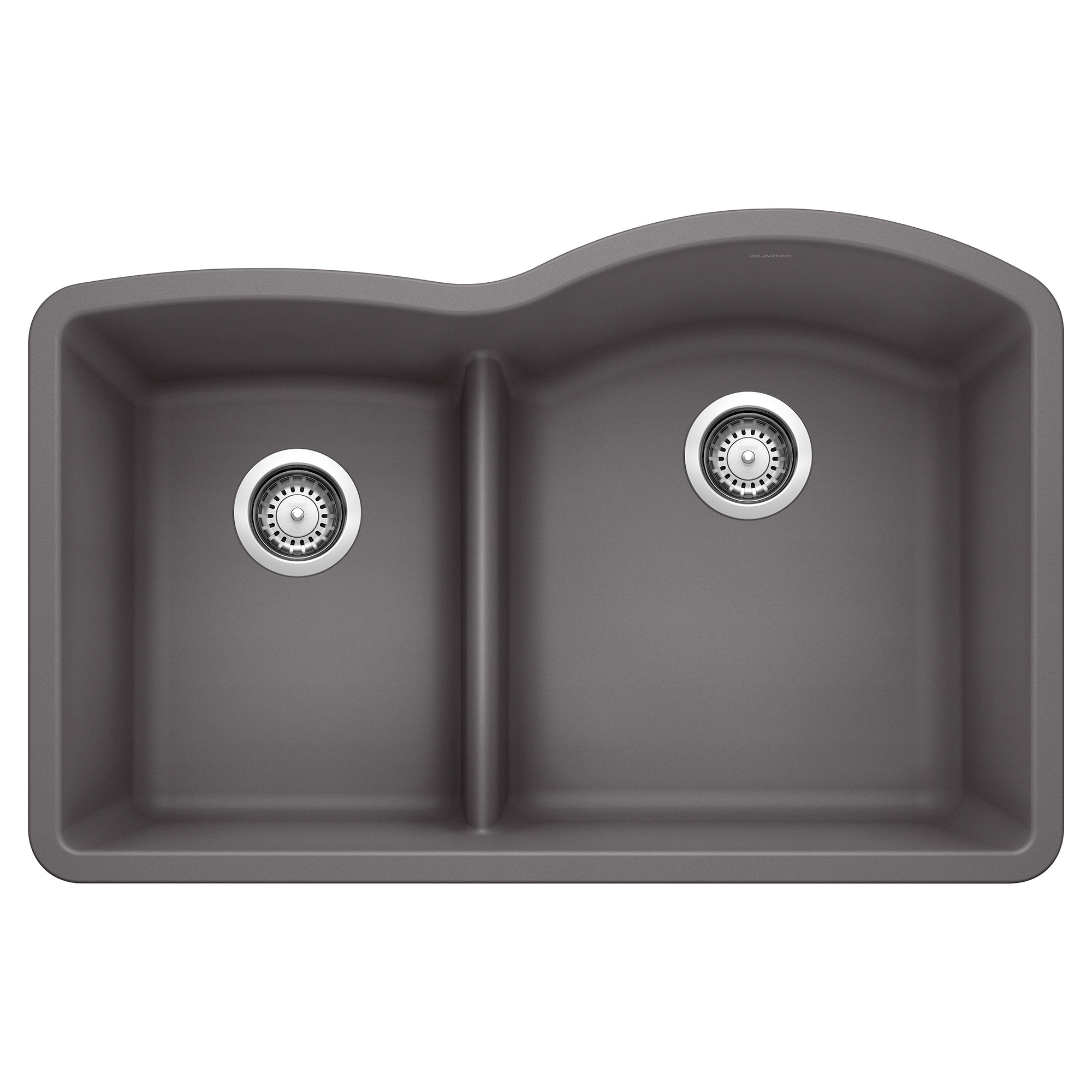 Blanco Diamond SILGRANIT 32" 40/60 Reverse Double Bowl Undermount Kitchen Sink with Low Divide BLANCO
