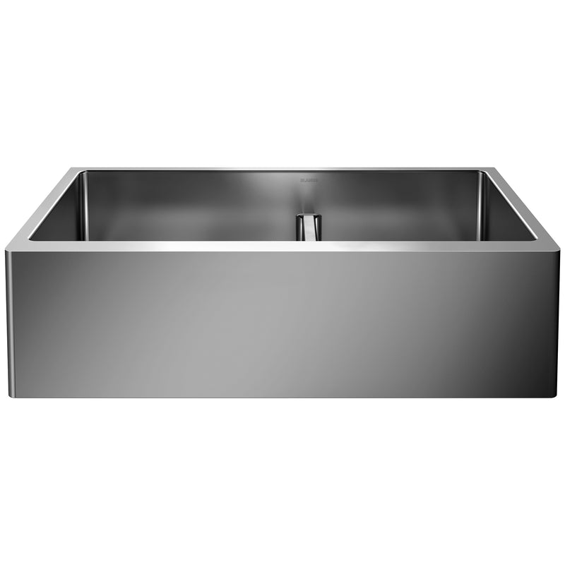 Blanco Quatrus R15 33" 60/40 Double Bowl Apron-Front Stainless Steel Farmhouse Sink with Low Divide Blanco