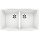 Blanco Performa SILGRANIT 33" 50/50 Double Bowl Undermount Kitchen Sink Blanco