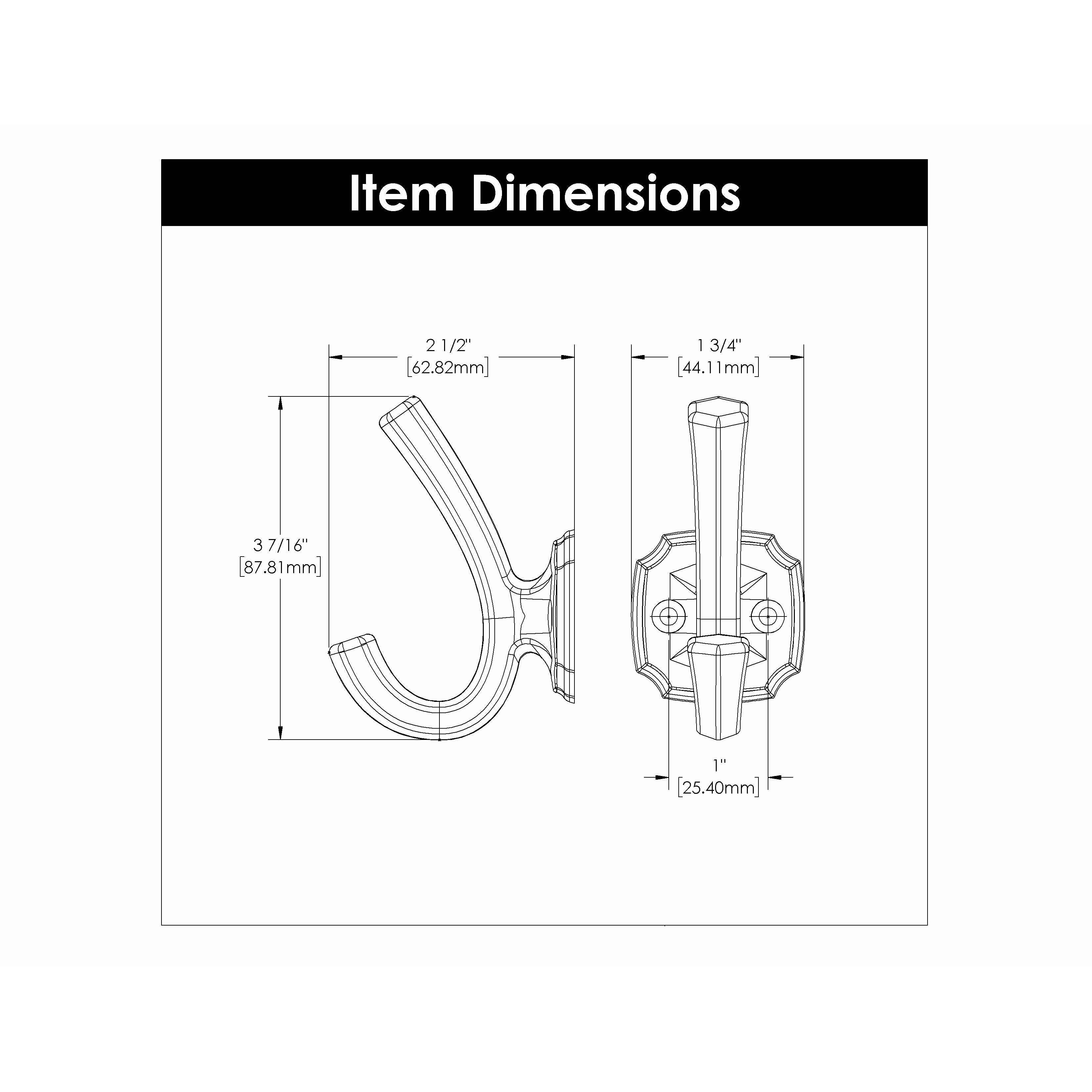 Hickory Hardware Veranda Hook 1 Inch Center to Center Hickory Hardware