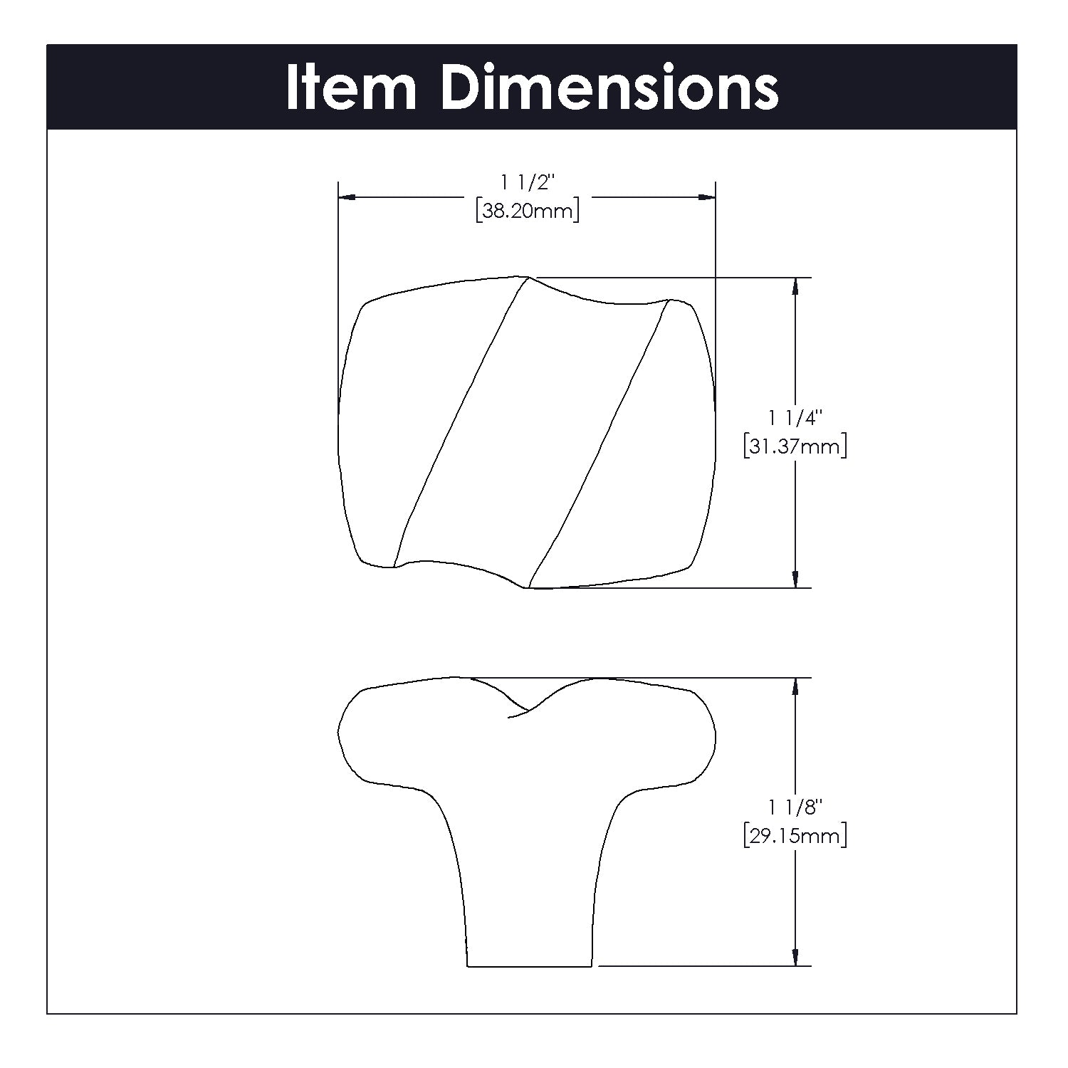 Serendipity Knob 1-1/2 Inch x 1-1/4 Inch Hickory Hardware