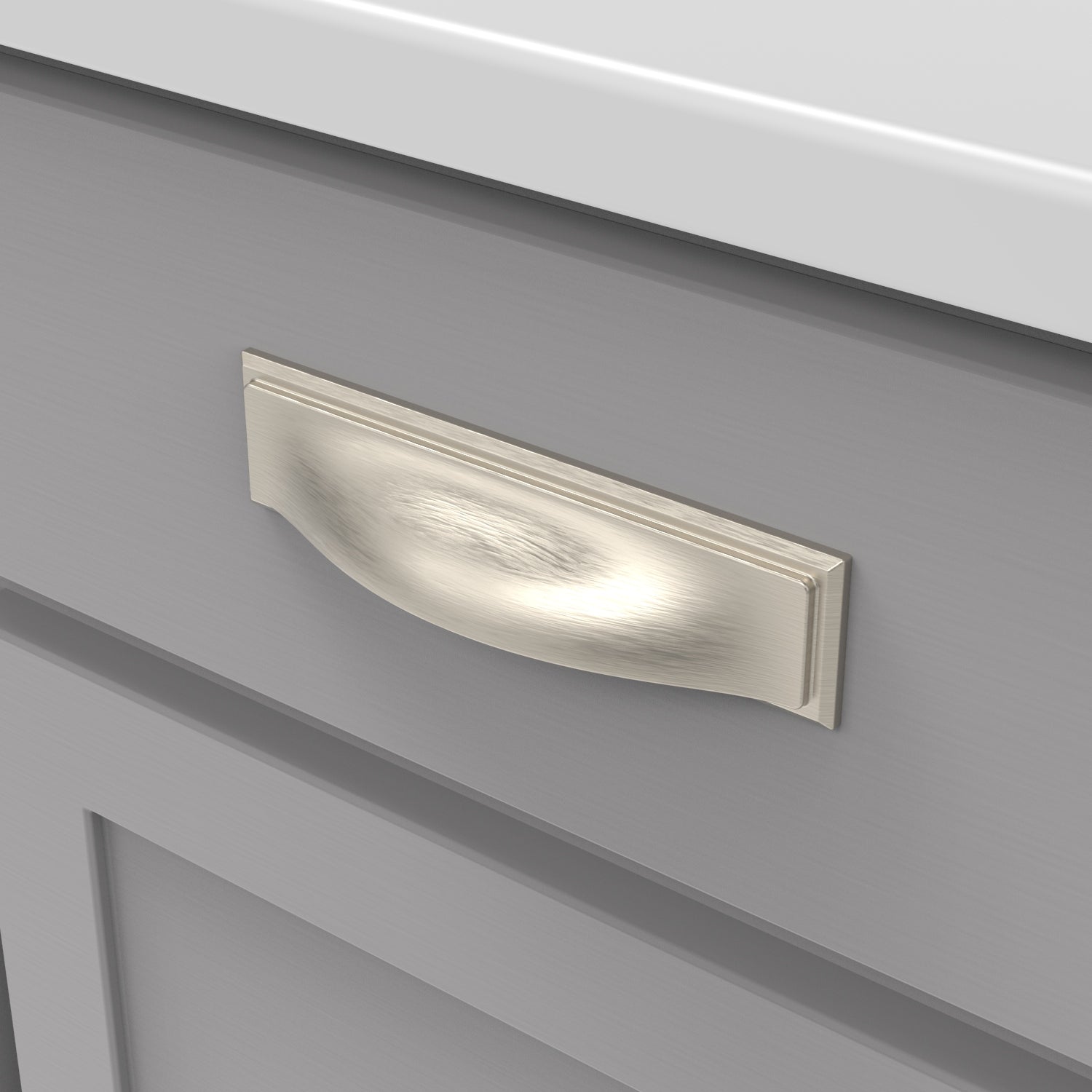 Hickory Hardware Dover Cup Pull 3 Inch, 3-3/4 Inch (96mm) & 5-1/16 Inch (128mm) Center to Center Hickory Hardware