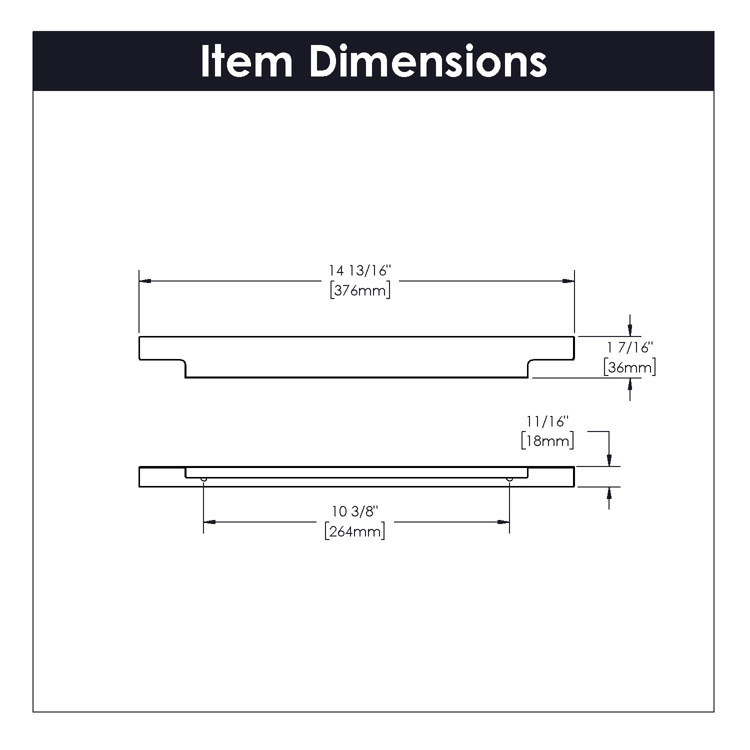 Hickory Hardware Austere Aluminum Handle 15 Inch (2 Pack) Hickory Hardware