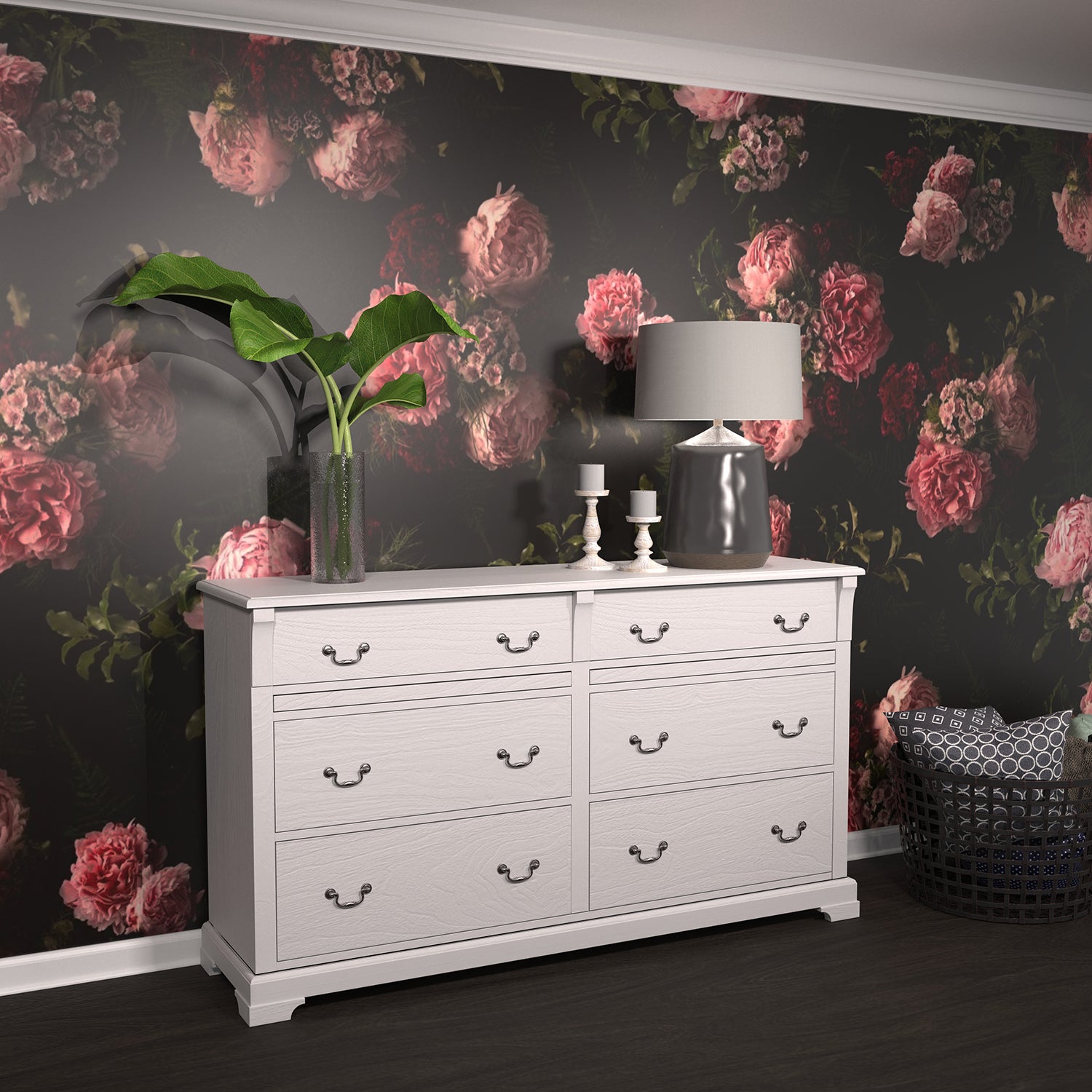 Hickory Hardware Manor House Rosette Backplate Pull 3-1/2 Inch Center to Center Hickory Hardware