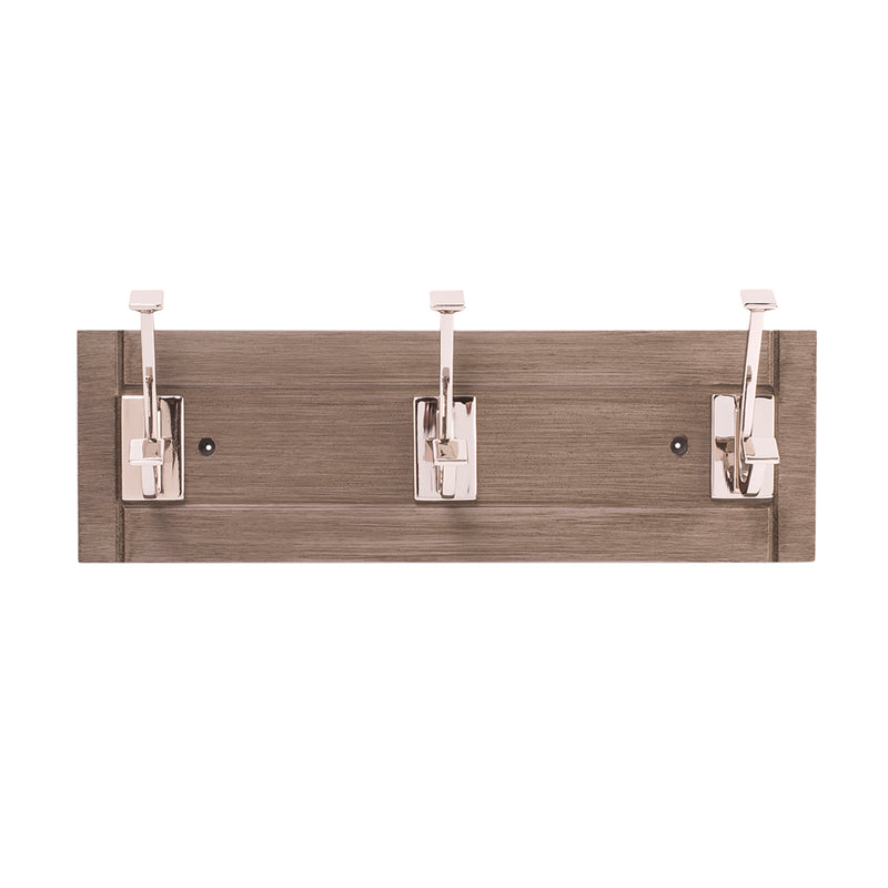 Skylight 3 Coat & Hat Hook Rail 17-1/2 Inch Long Hickory Hardware