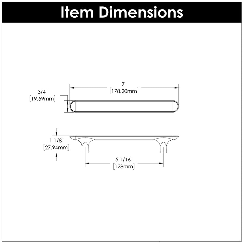 Hickory Hardware Maven Pull 5-1/16 Inch (128mm) Center to Center Hickory Hardware