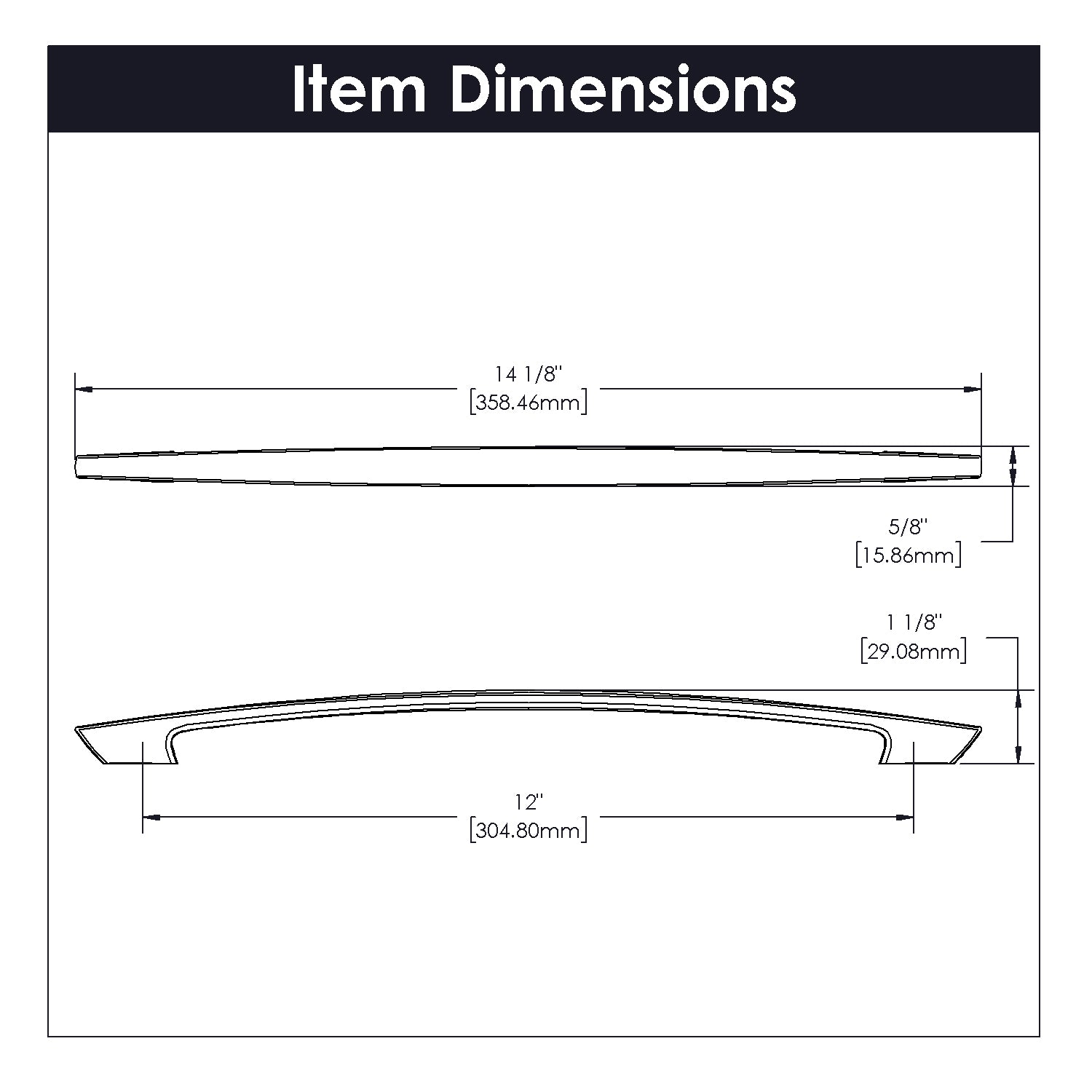 Hickory Hardware Velocity Appliance Pull 12 Inch Center to Center Hickory Hardware