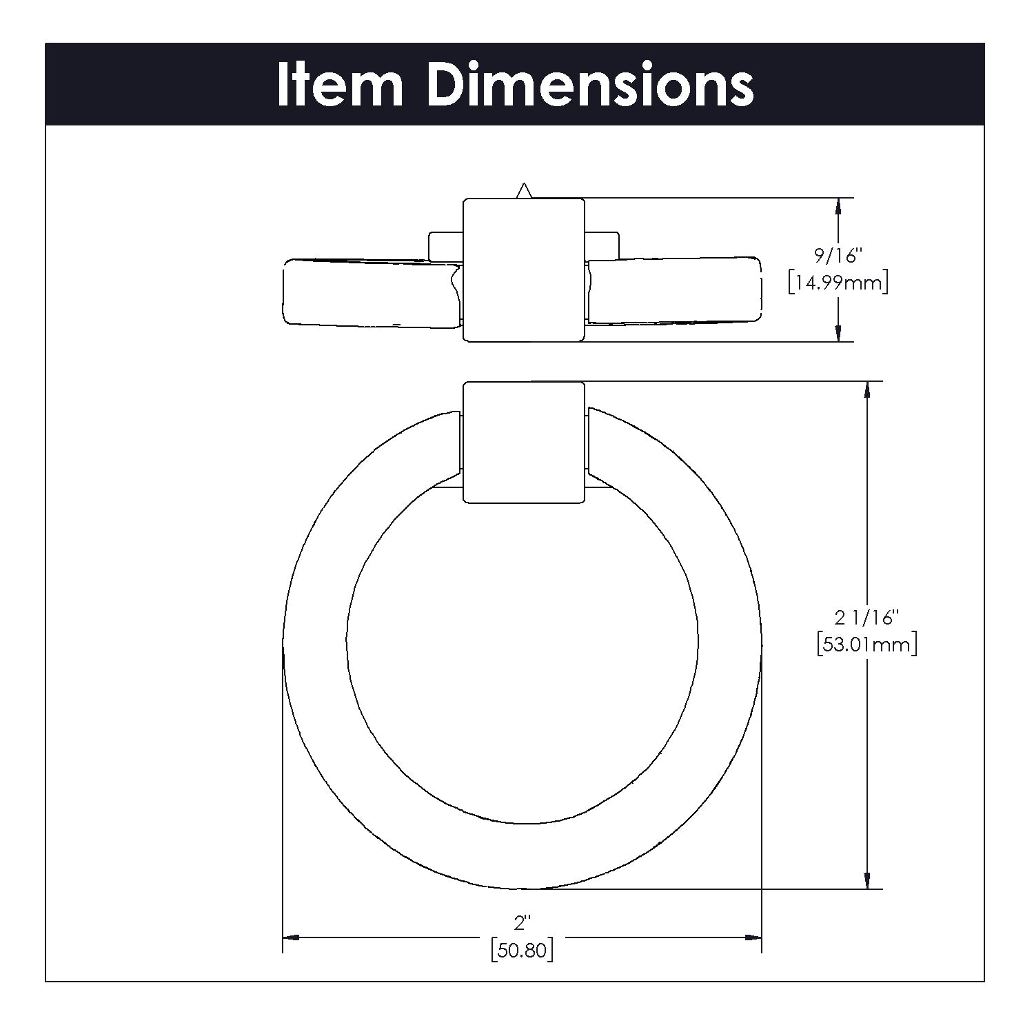 Hickory Hardware Camarilla Ring Pull 2-1/8 Inch X 2 Inch Hickory Hardware