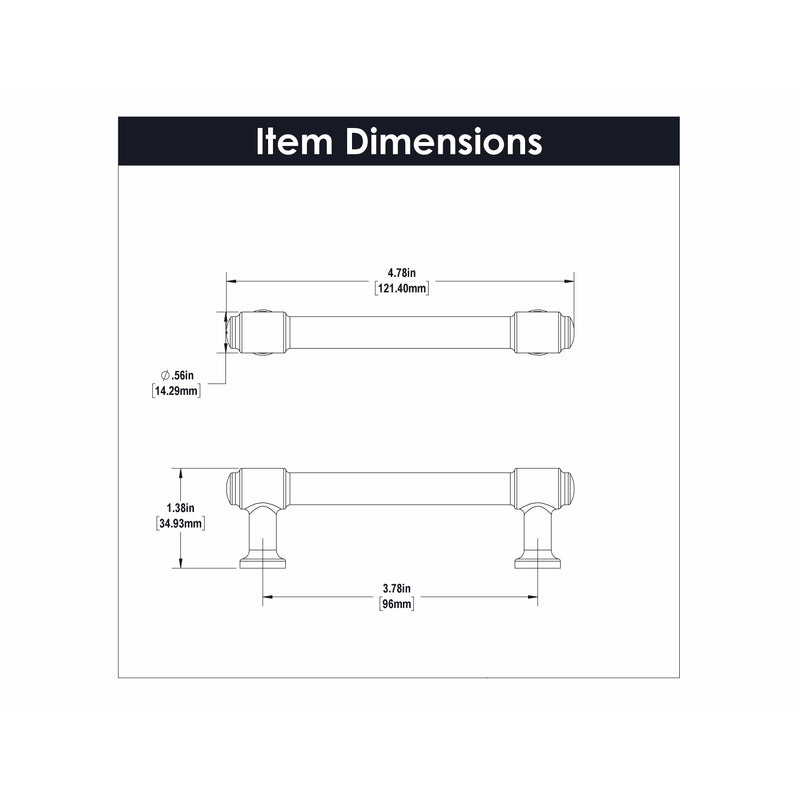 Hickory Hardware Piper Pull 3-3/4 Inch (96mm) Center to Center Hickory Hardware
