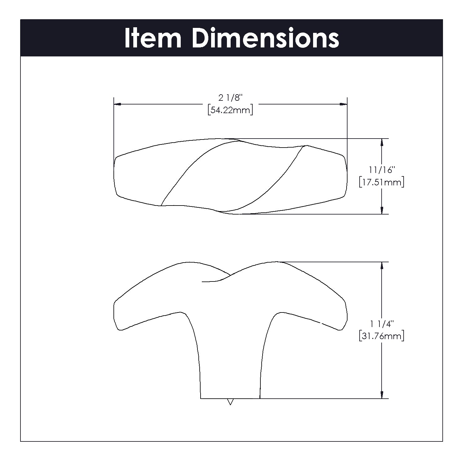 Serendipity Knob 2-1/8 Inch x 11/16 Inch Hickory Hardware