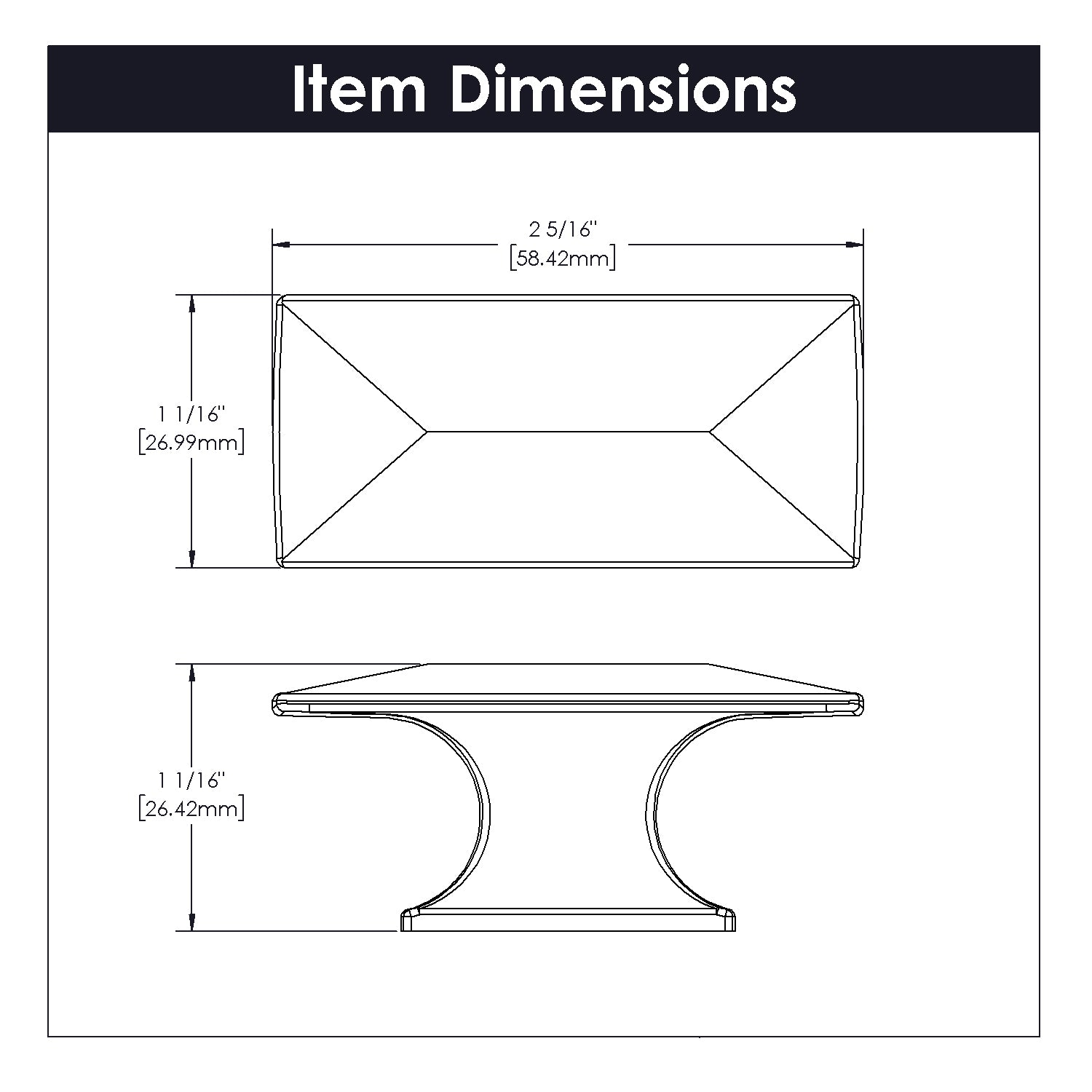 Hickory Hardware Bungalow Knob 2-5/16 Inch x 1-1/16 Inch Hickory Hardware