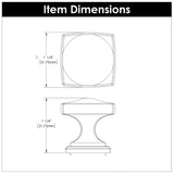 Hickory Hardware Dover Knob 1-1/4 Inch Square Hickory Hardware