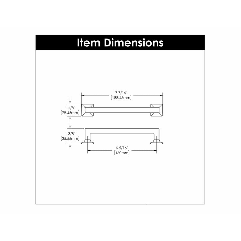 Hickory Hardware Studio Pull 6-5/16 Inch (160mm) Center to Center Hickory Hardware