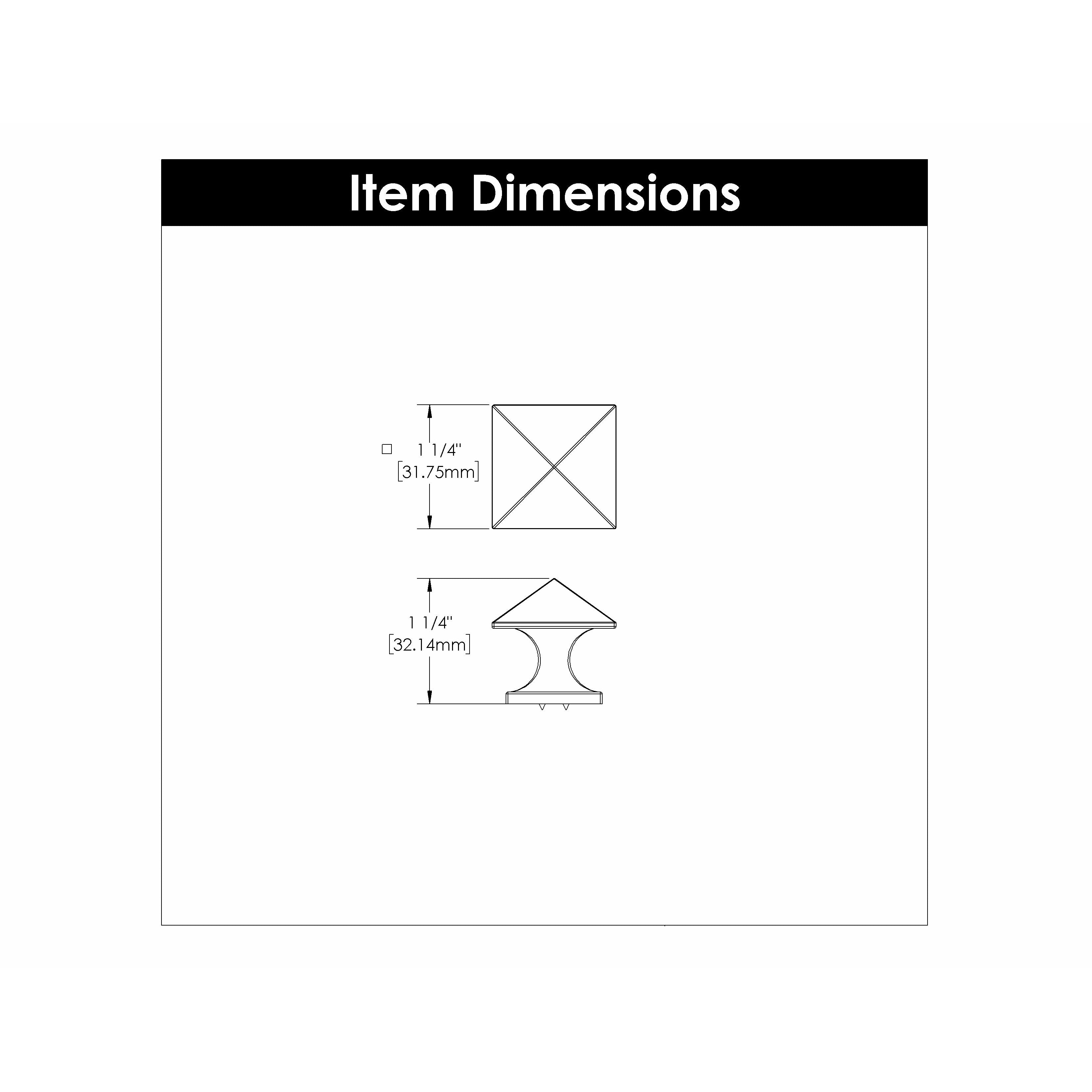 Hickory Hardware Studio Knob 1-1/4 Inch Square Hickory Hardware