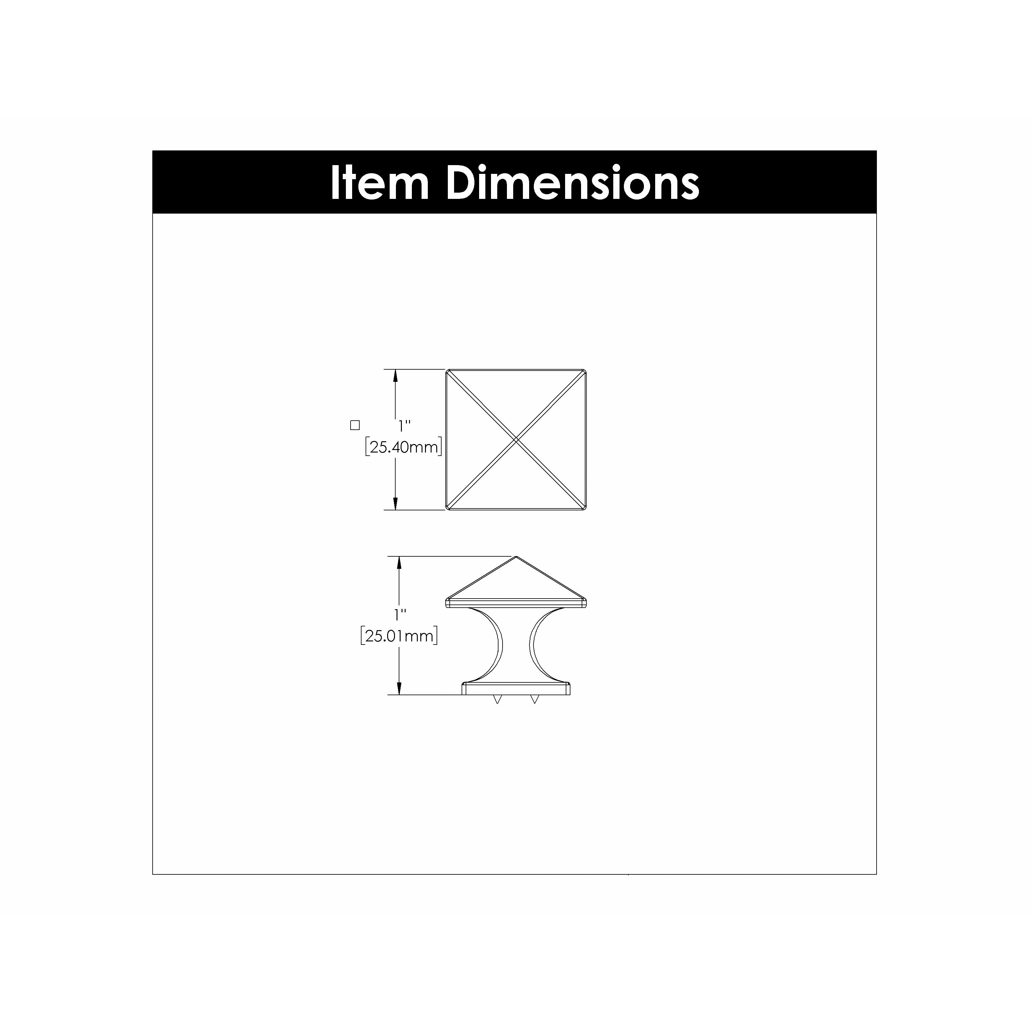 Hickory Hardware Studio Knob 1 Inch Square Hickory Hardware