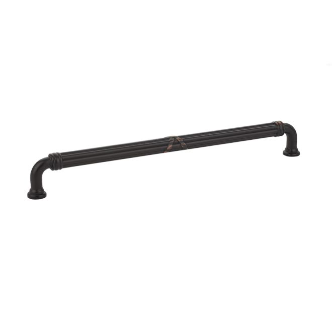 Emtek Fixed Cabinet Pull Estate 10" Center To Center Ribbon And Reed Emtek