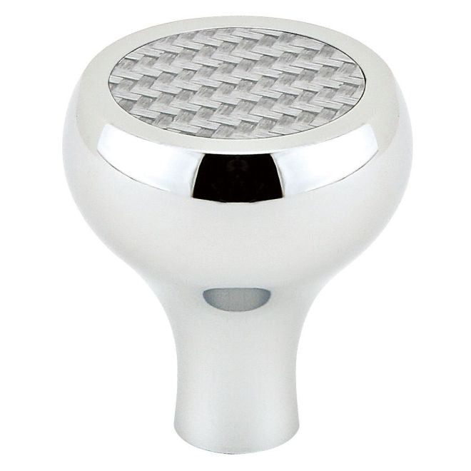 Emtek Carbon Fiber Silver 1-1/4" Cabinet Knob Emtek