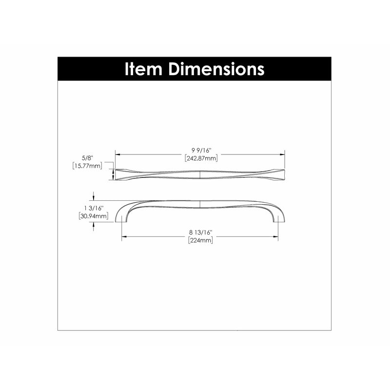 Hickory Hardware Twist Pull 8-13/16 Inch (224mm) Center to Center Hickory Hardware