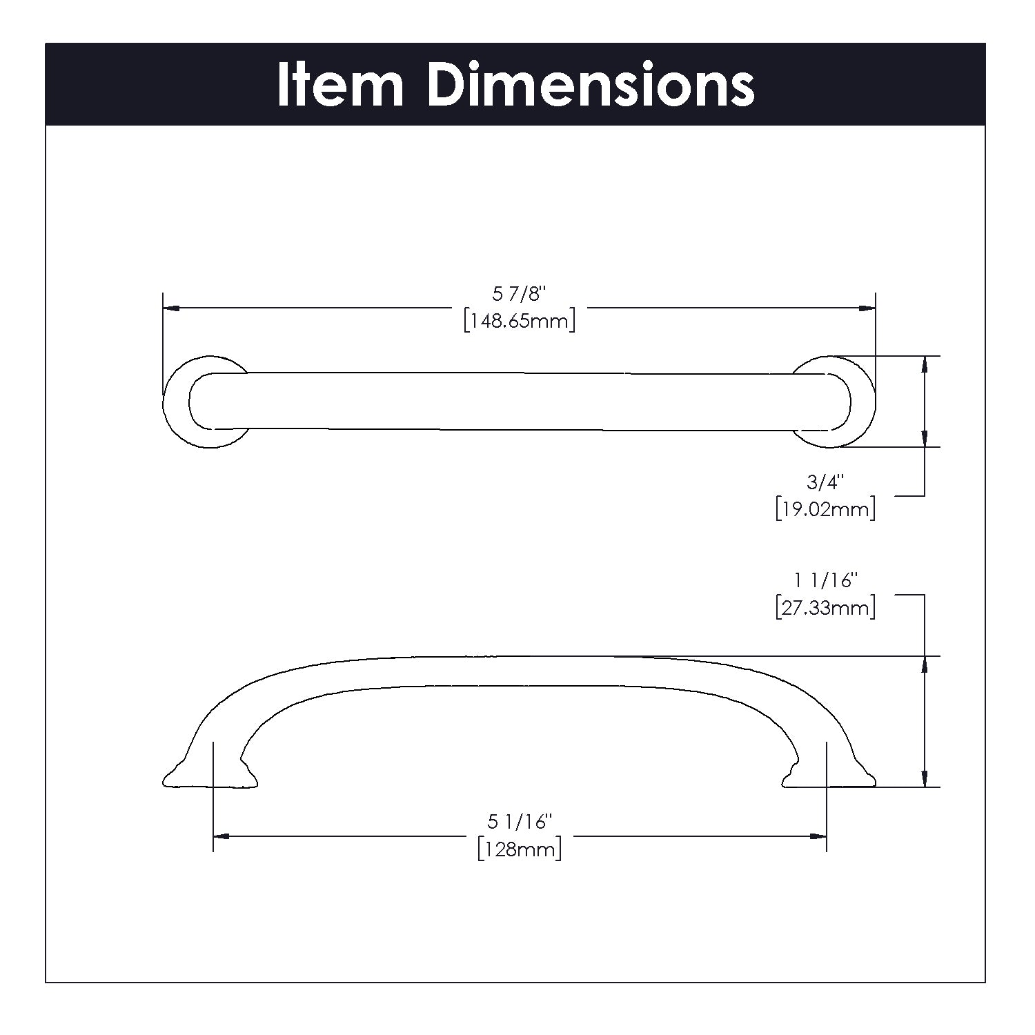 Hickory Hardware Zephyr Pull 5-1/16 Inch (128mm) Center to Center Hickory Hardware