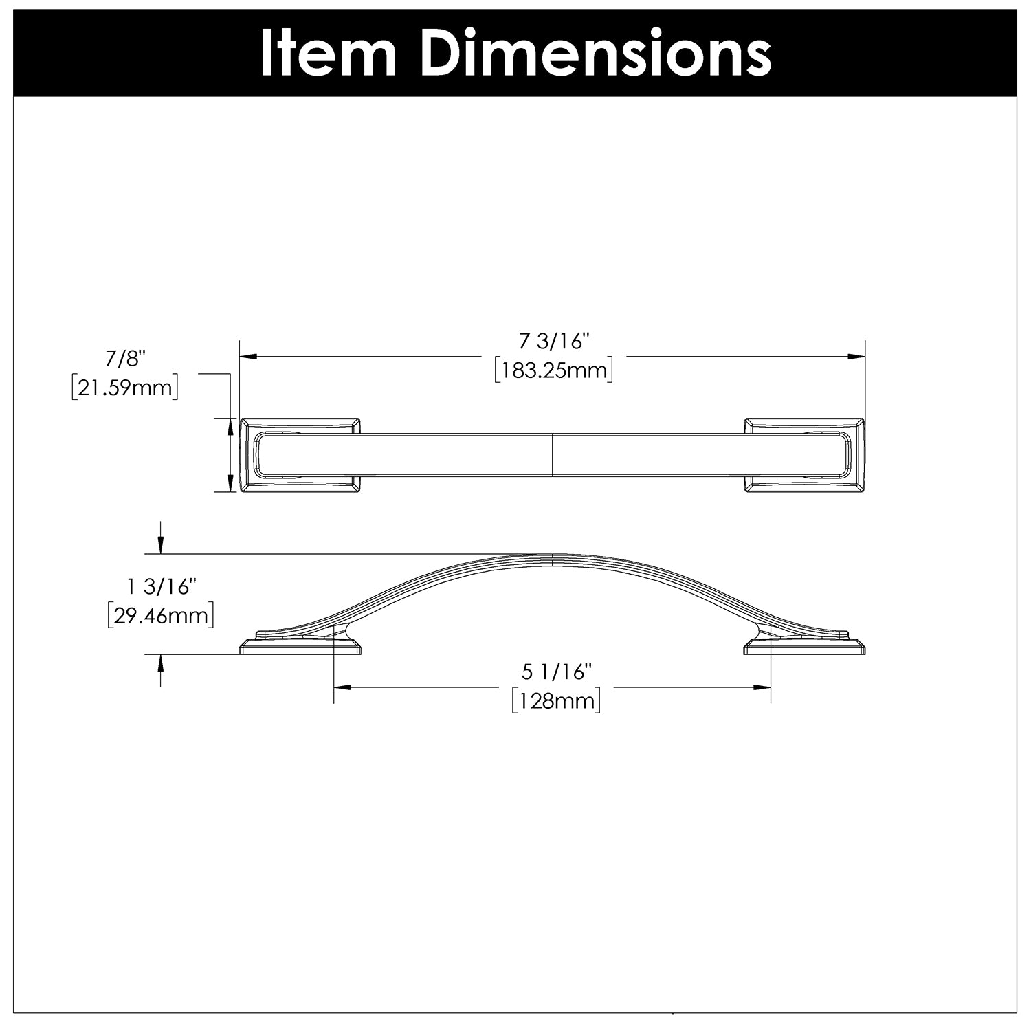 Hickory Hardware Dover Pull 5-1/16 Inch (128mm) Center to Center Hickory Hardware