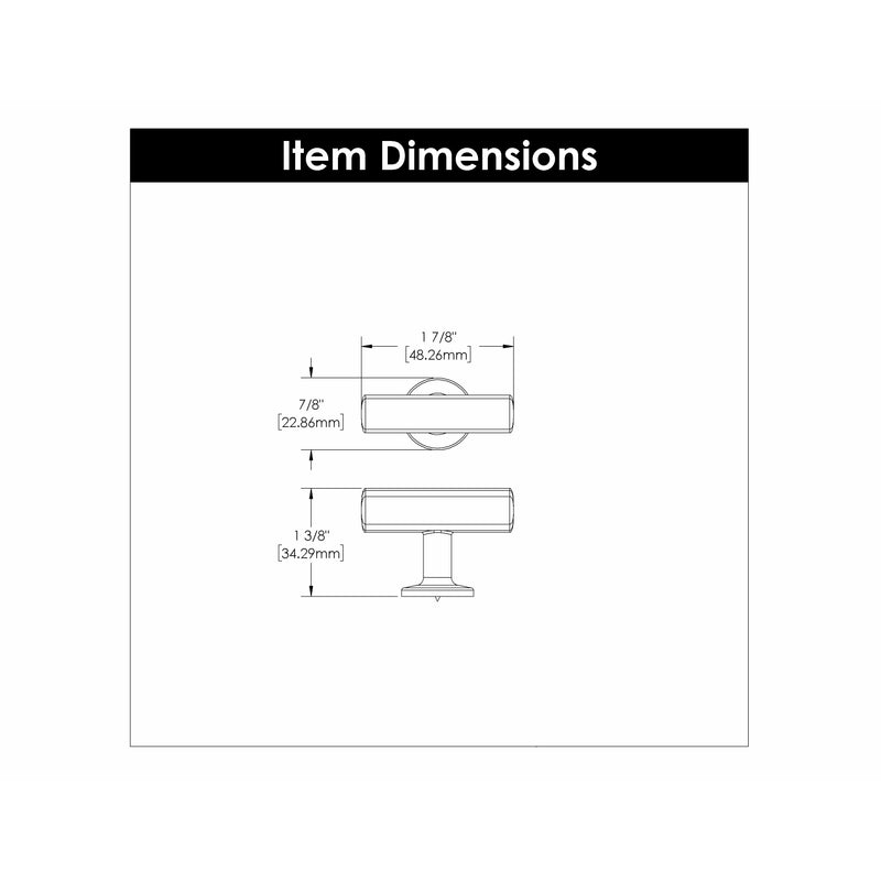 Hickory Hardware Woodward T-Knob 1-15/16 Inch X 15/16 Inch Hickory Hardware