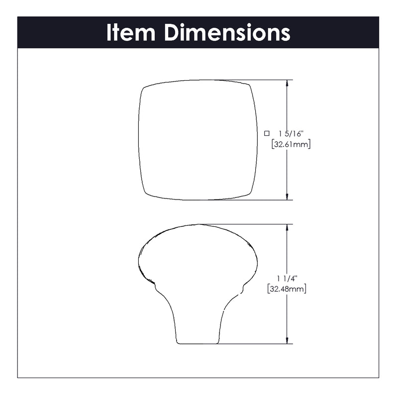 Hickory Hardware Mountain Lodge Knob 1-1/4 Inch Square Hickory Hardware