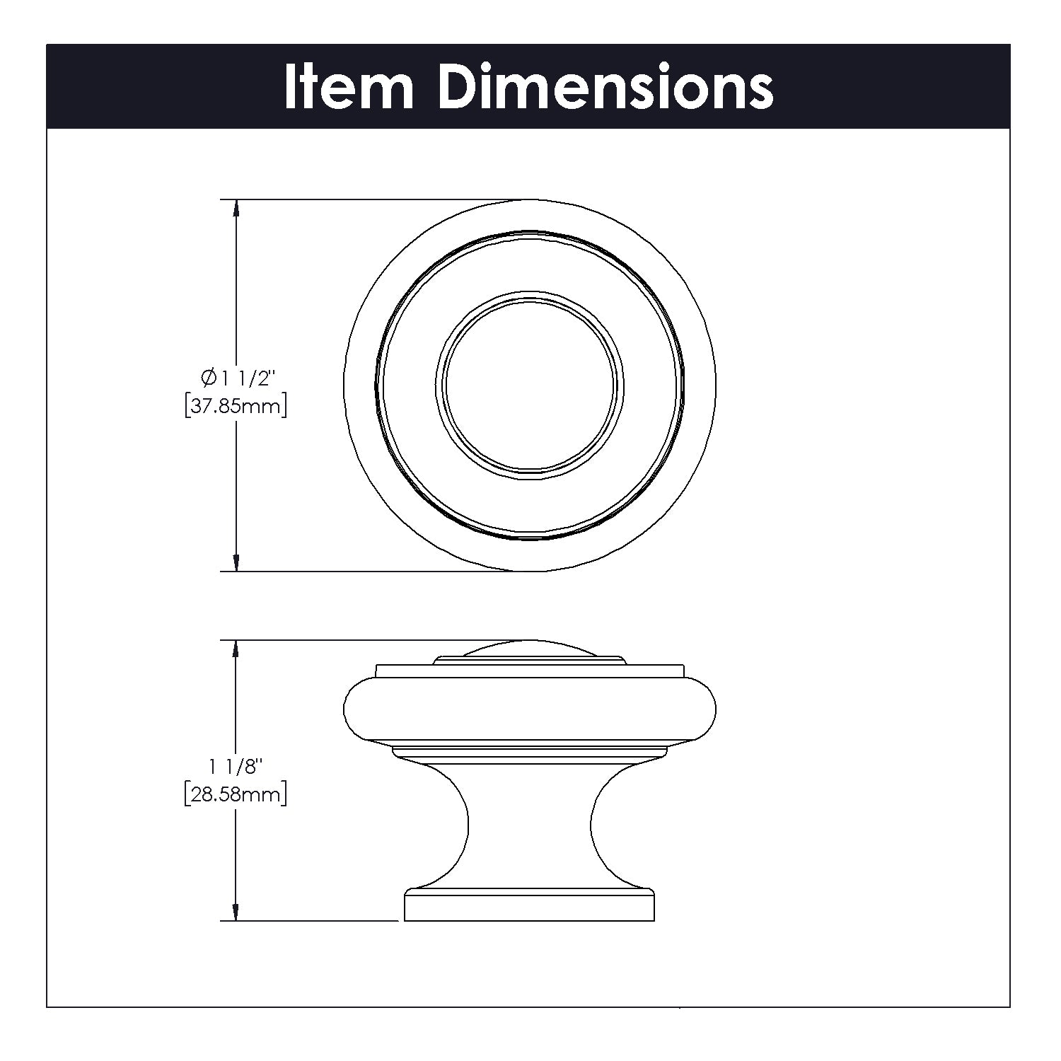 Hickory Hardware Cottage Knob 1-1/2 Inch Diameter Hickory Hardware