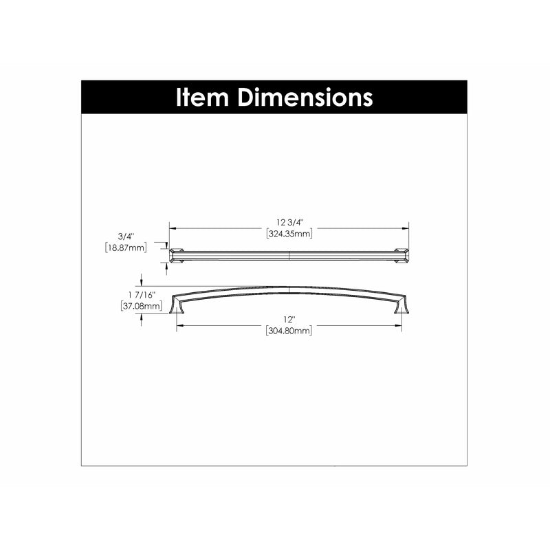 Hickory Hardware Bridges Pull 12 Inch Center to Center Hickory Hardware