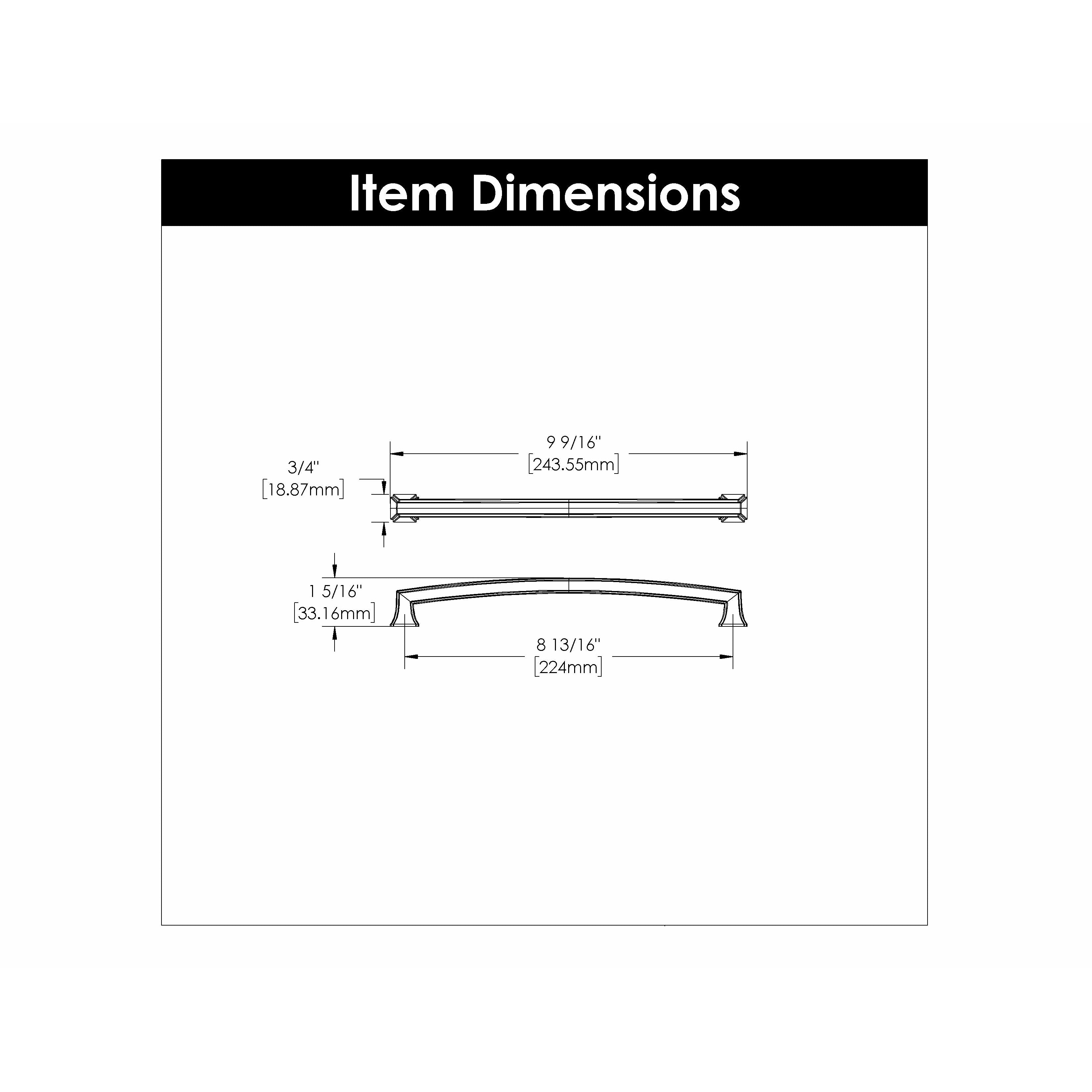 Hickory Hardware Bridges Pull 8-13/16 Inch (224mm) Center to Center Hickory Hardware