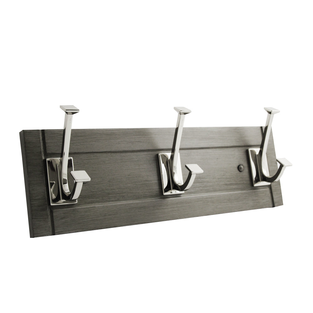 Skylight 3 Coat & Hat Hook Rail 17-1/2 Inch Long Hickory Hardware
