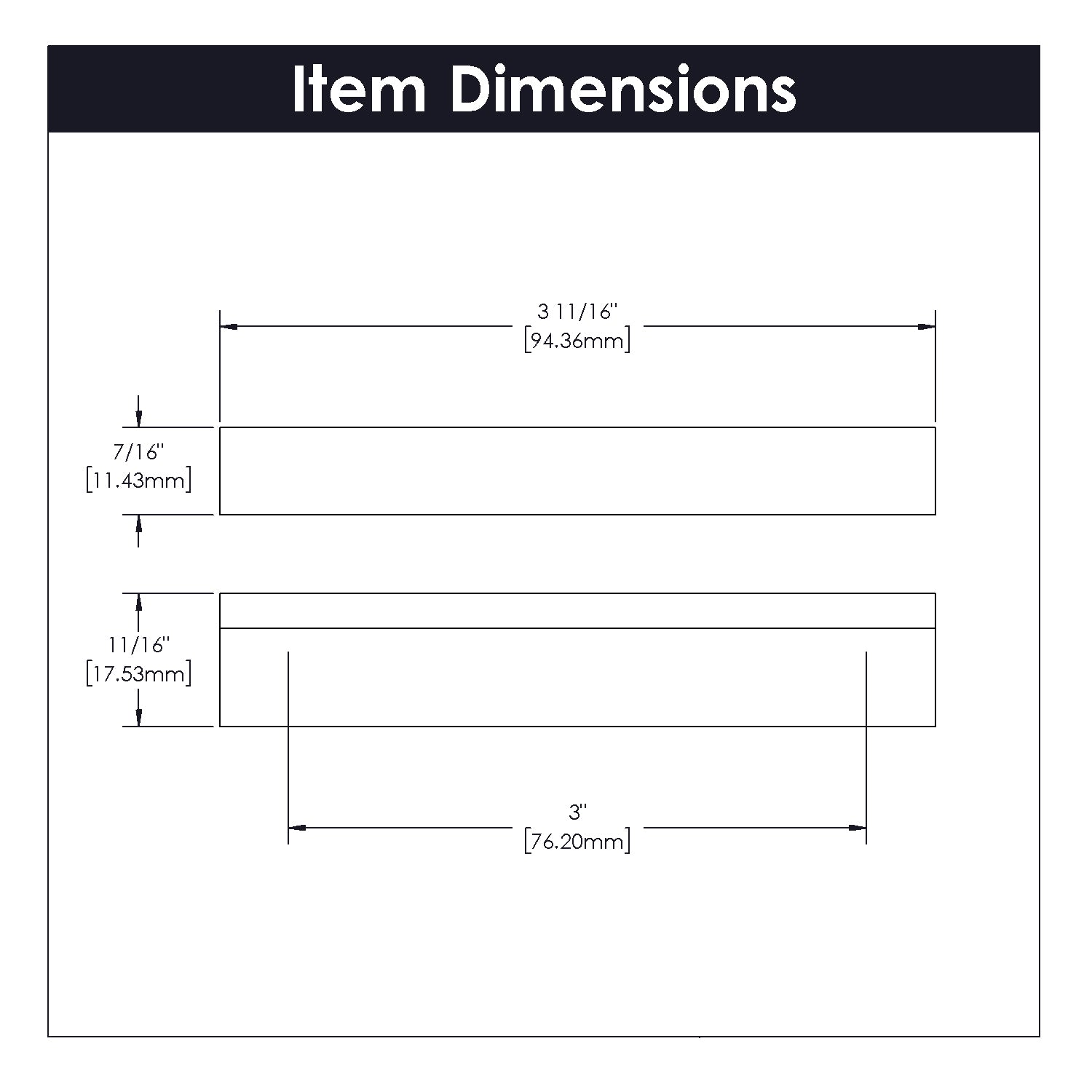 Hickory Hardware Streamline Pull 3 Inch Center to Center Hickory Hardware